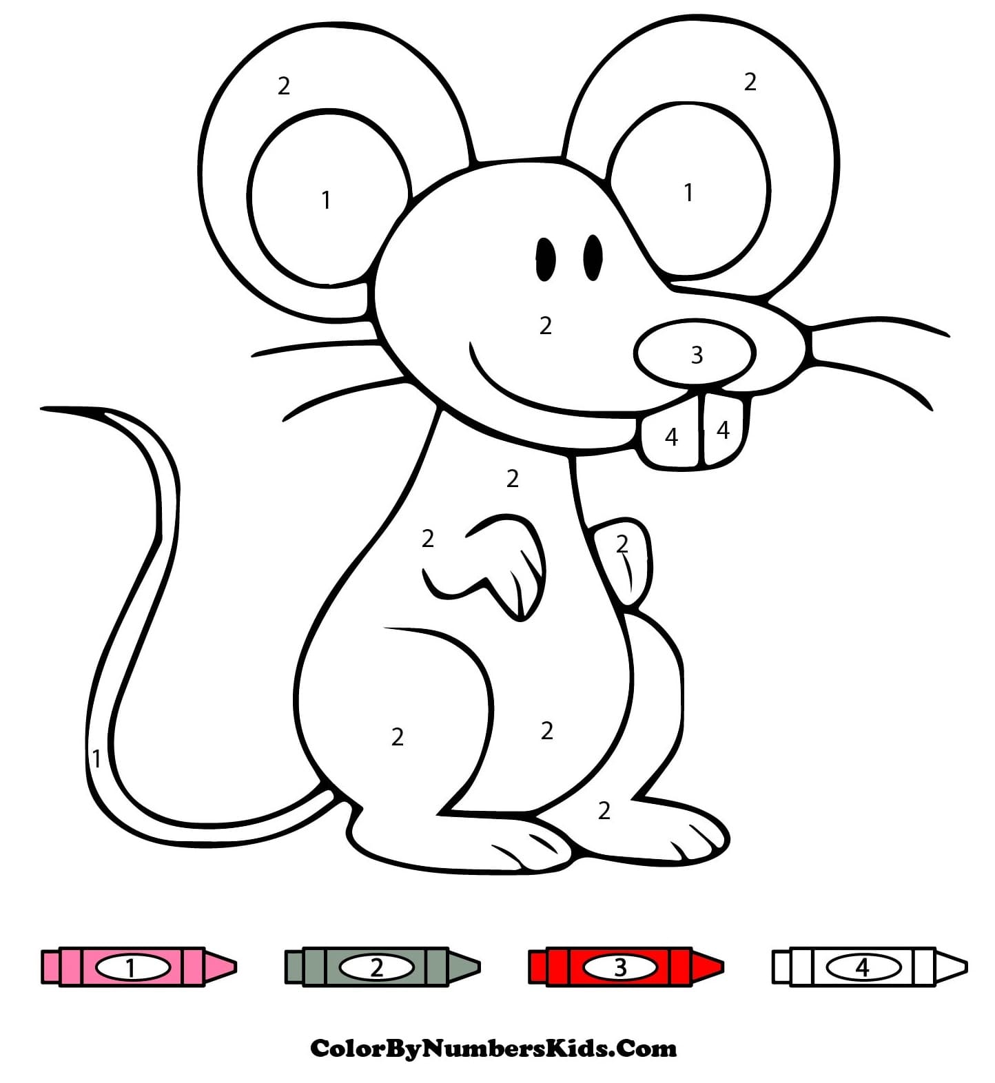 Cute Mouse Color By Number