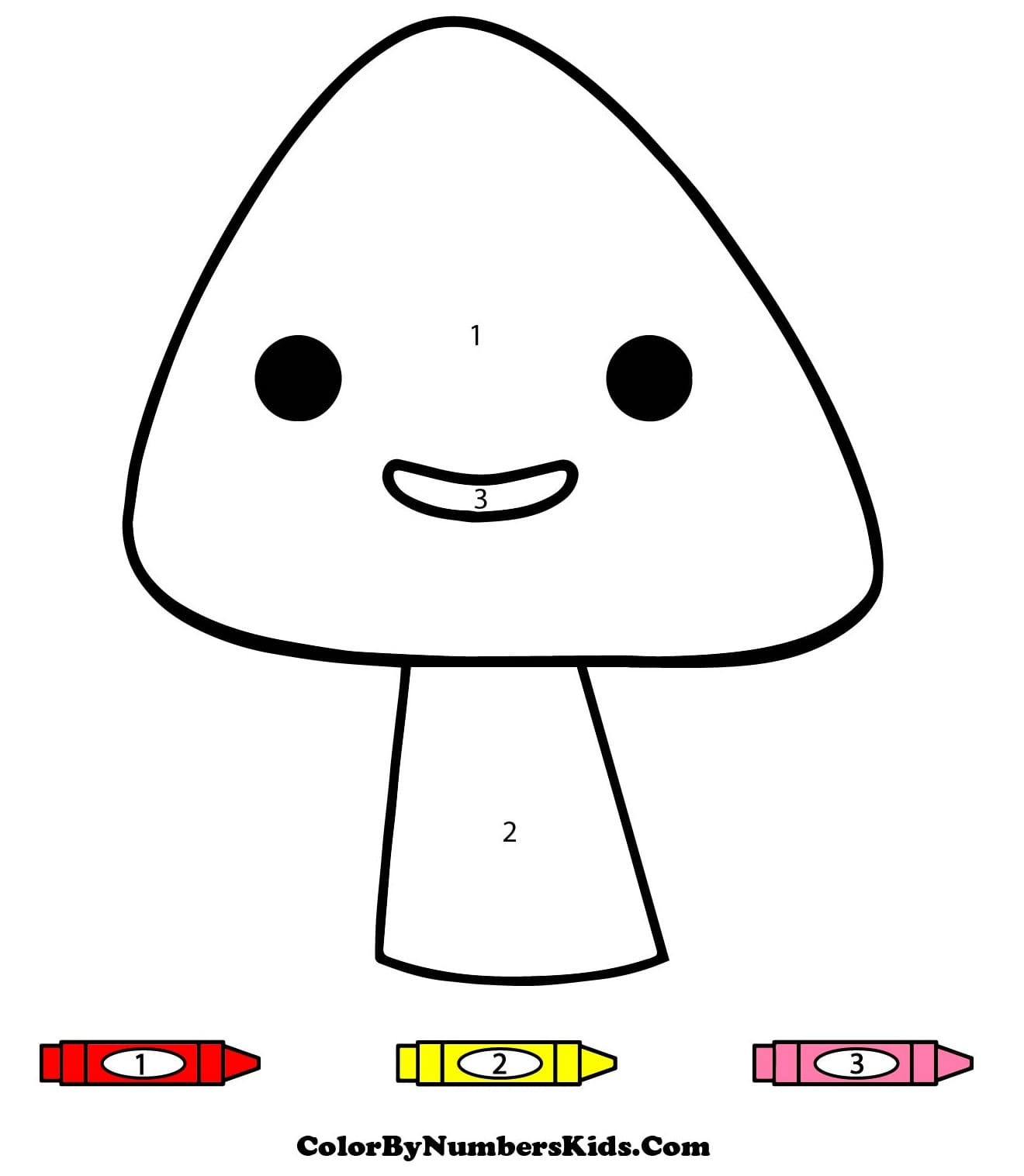 Cute Mushroom Color By Number