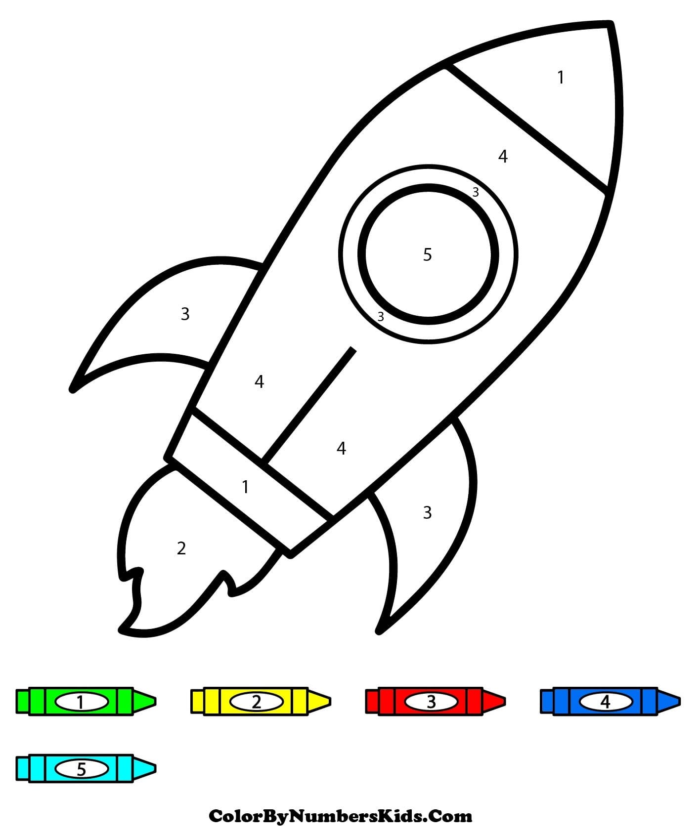 Cute Rocket Color By Number