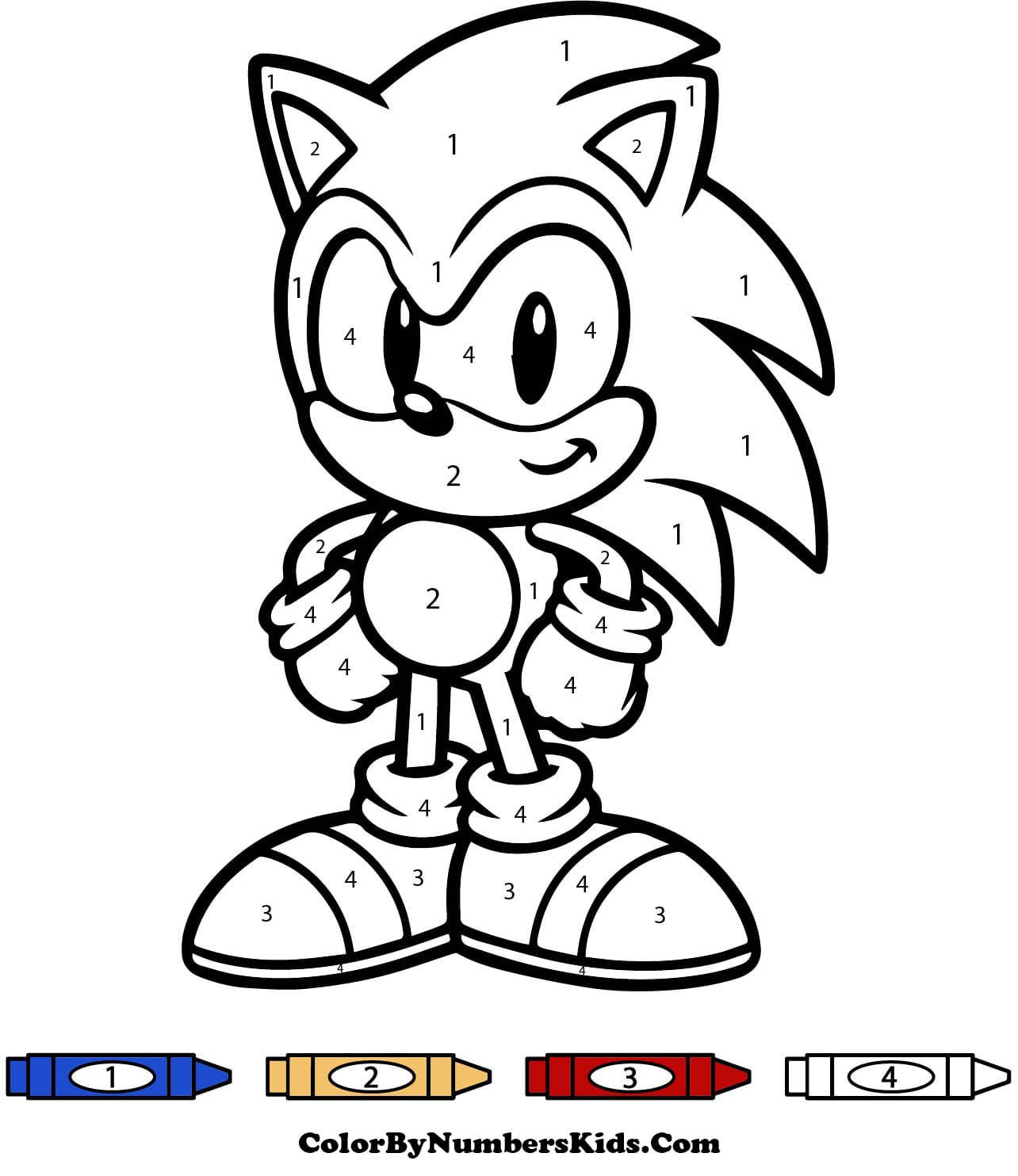 Cute Sonic Color By Number