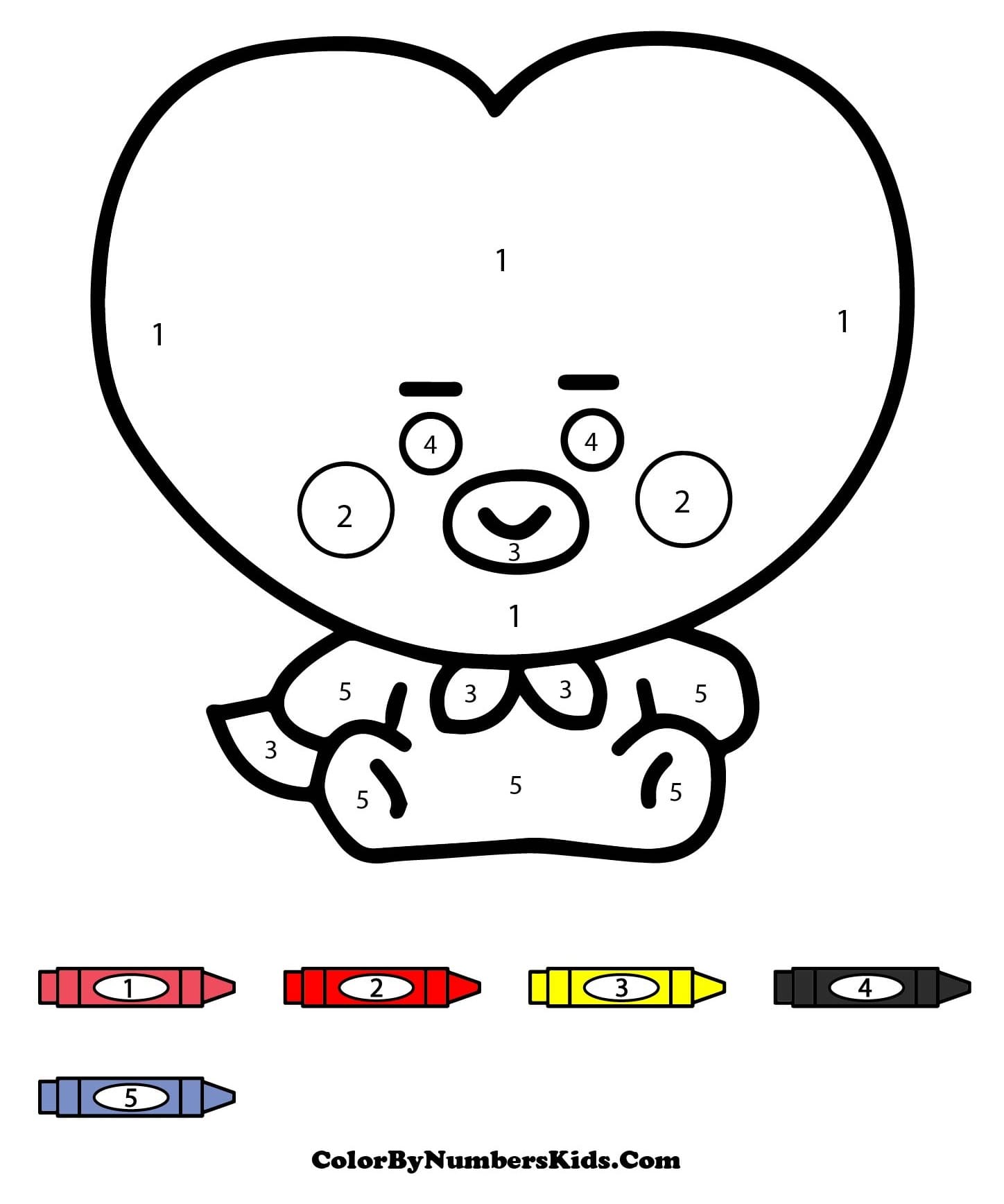 Cute Tata BT21 Color By Number