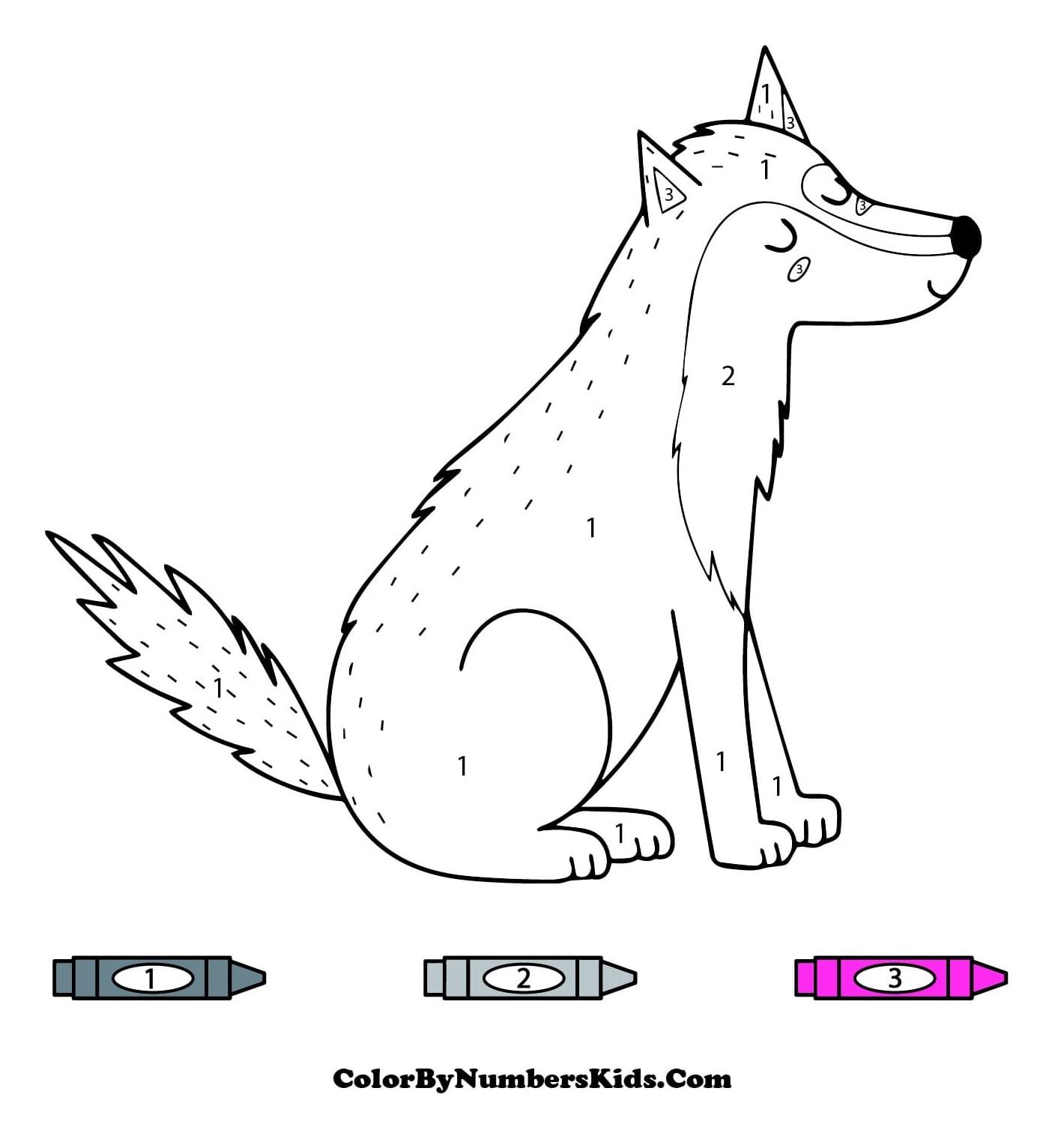 Cute Wolf Color by Number