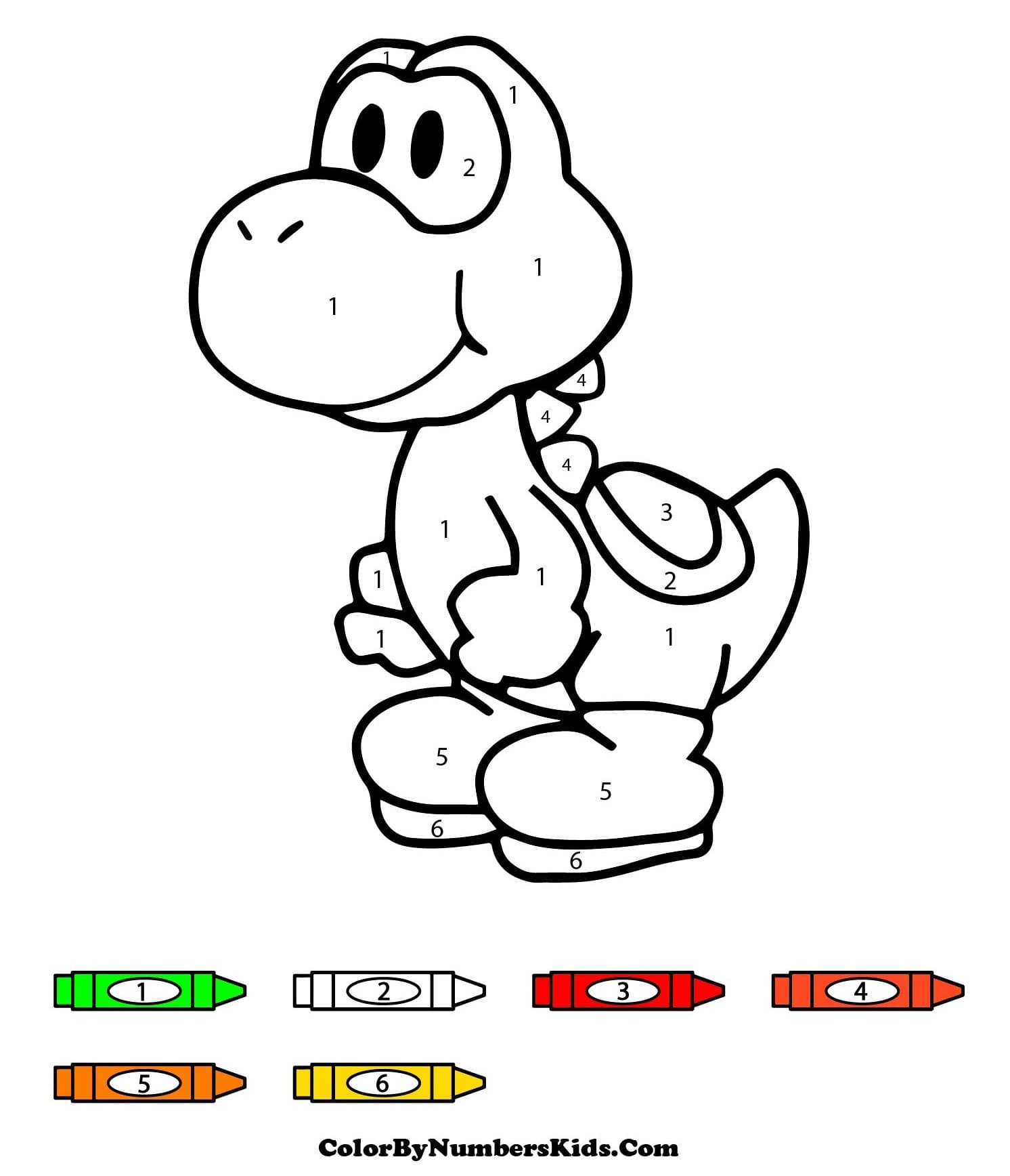 Cute Yoshi Color By Number