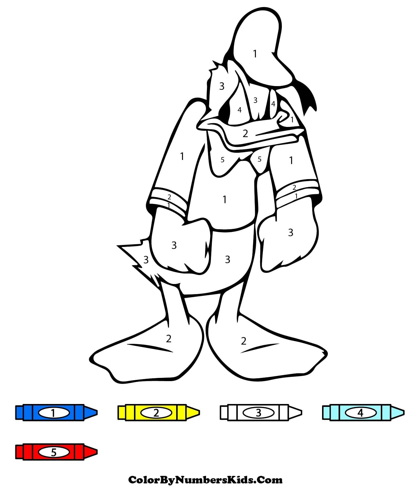 Disney Donald Color By Number