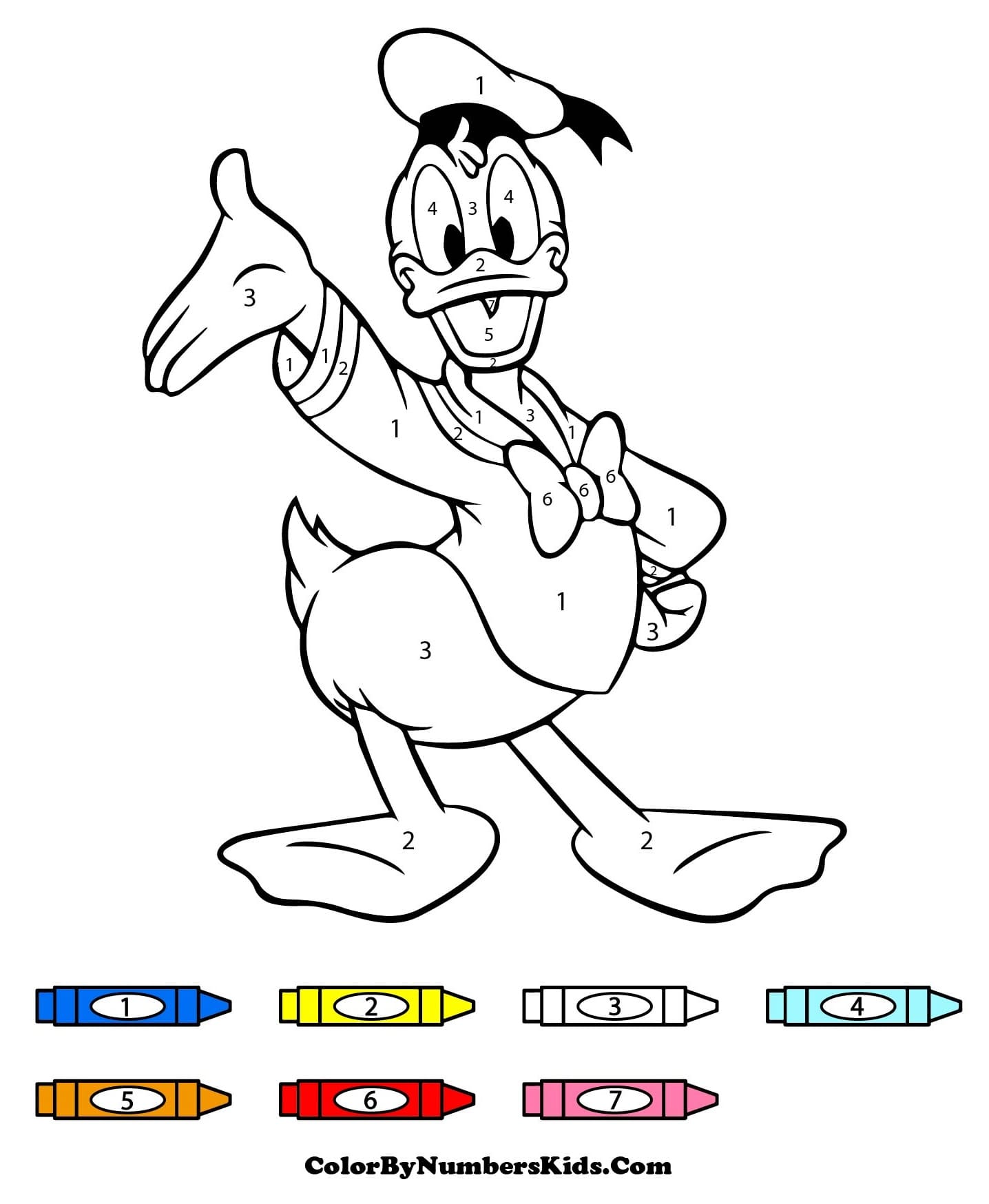 Disney Donald Duck Color By Number