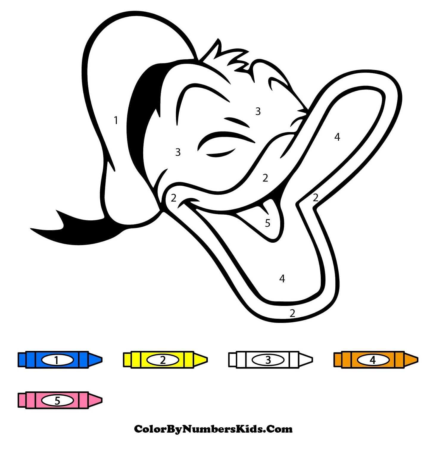 Donald Duck Laughing Color By Number