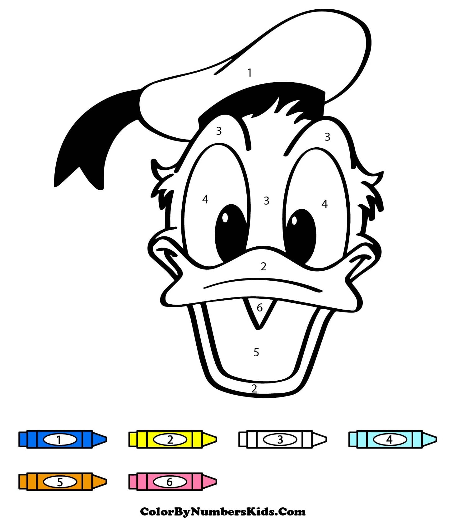 Donald Face Color By Number