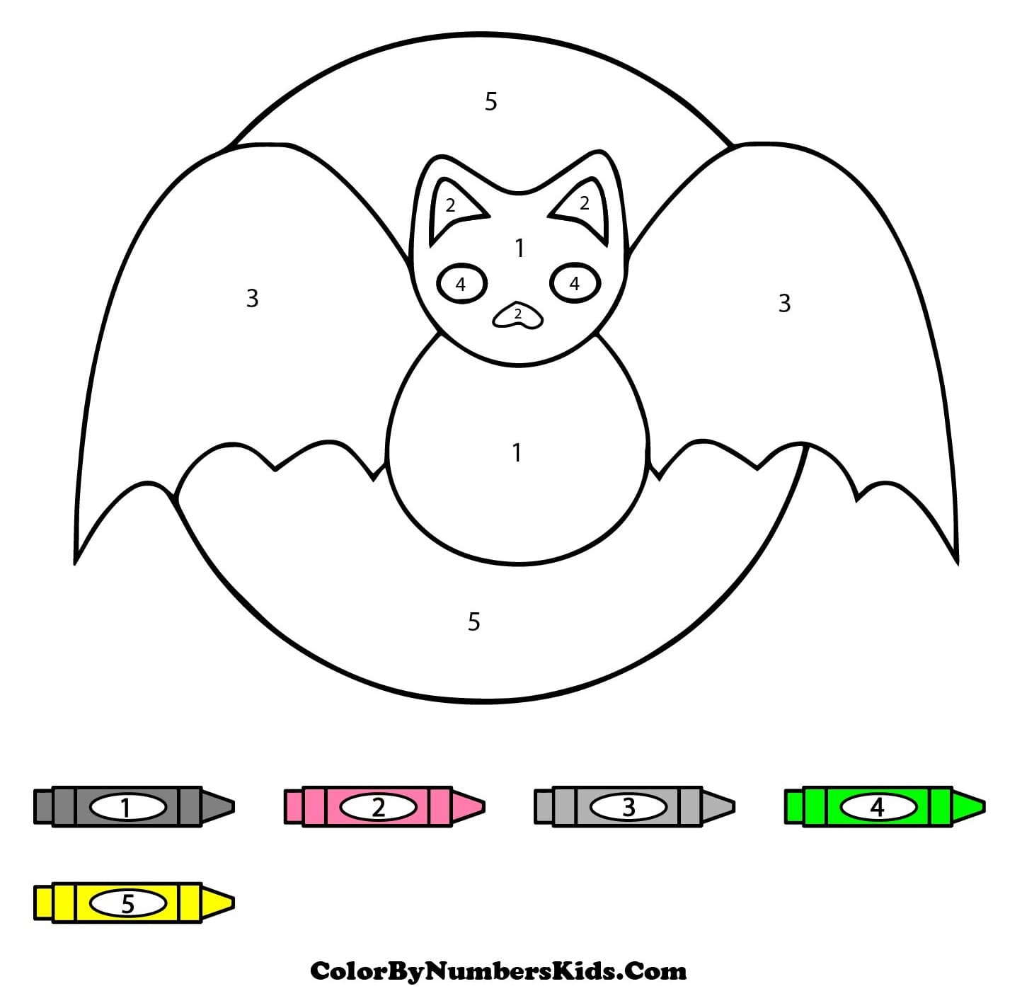 Easy Bat Color By Number