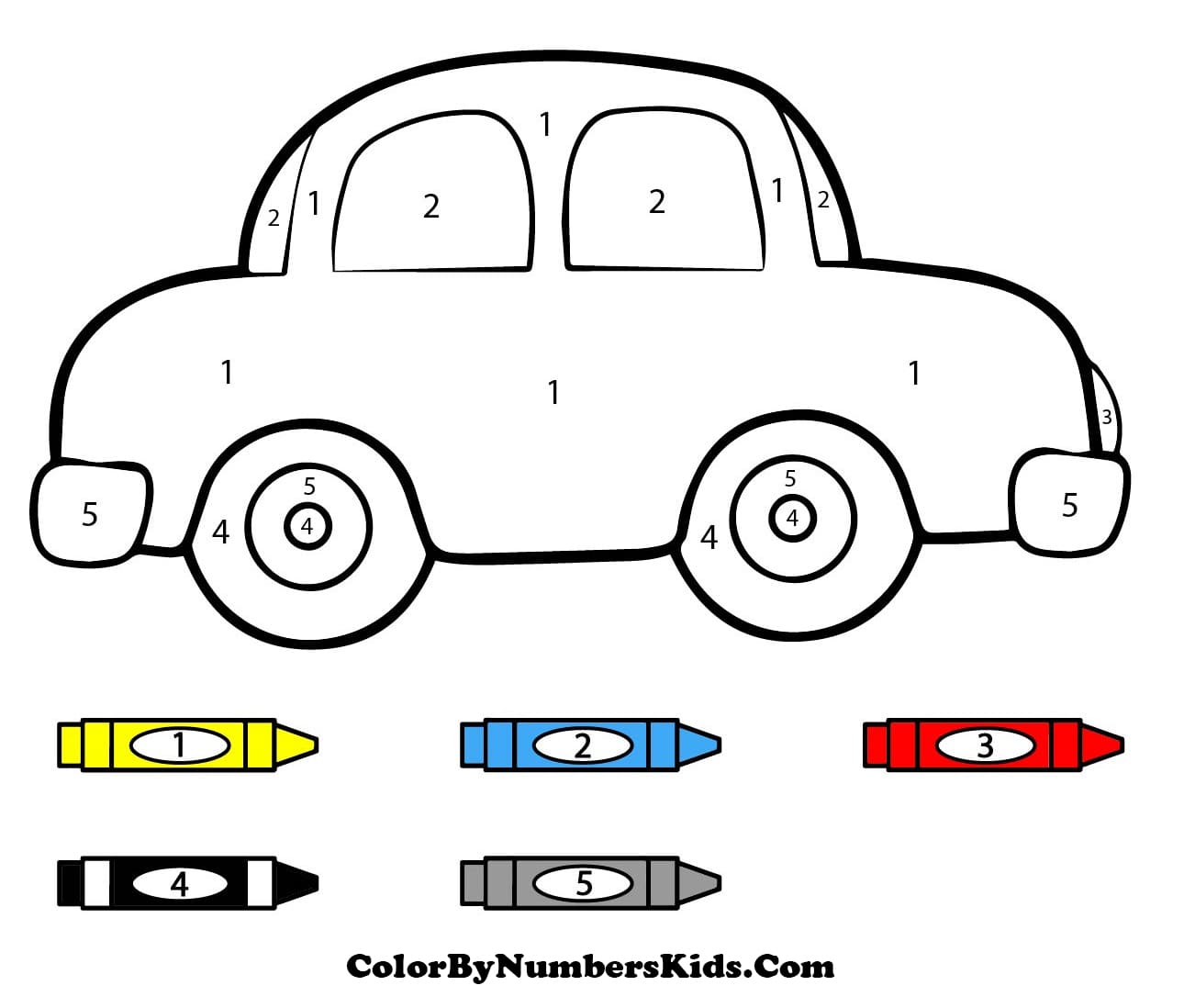 Easy Car Color By Number