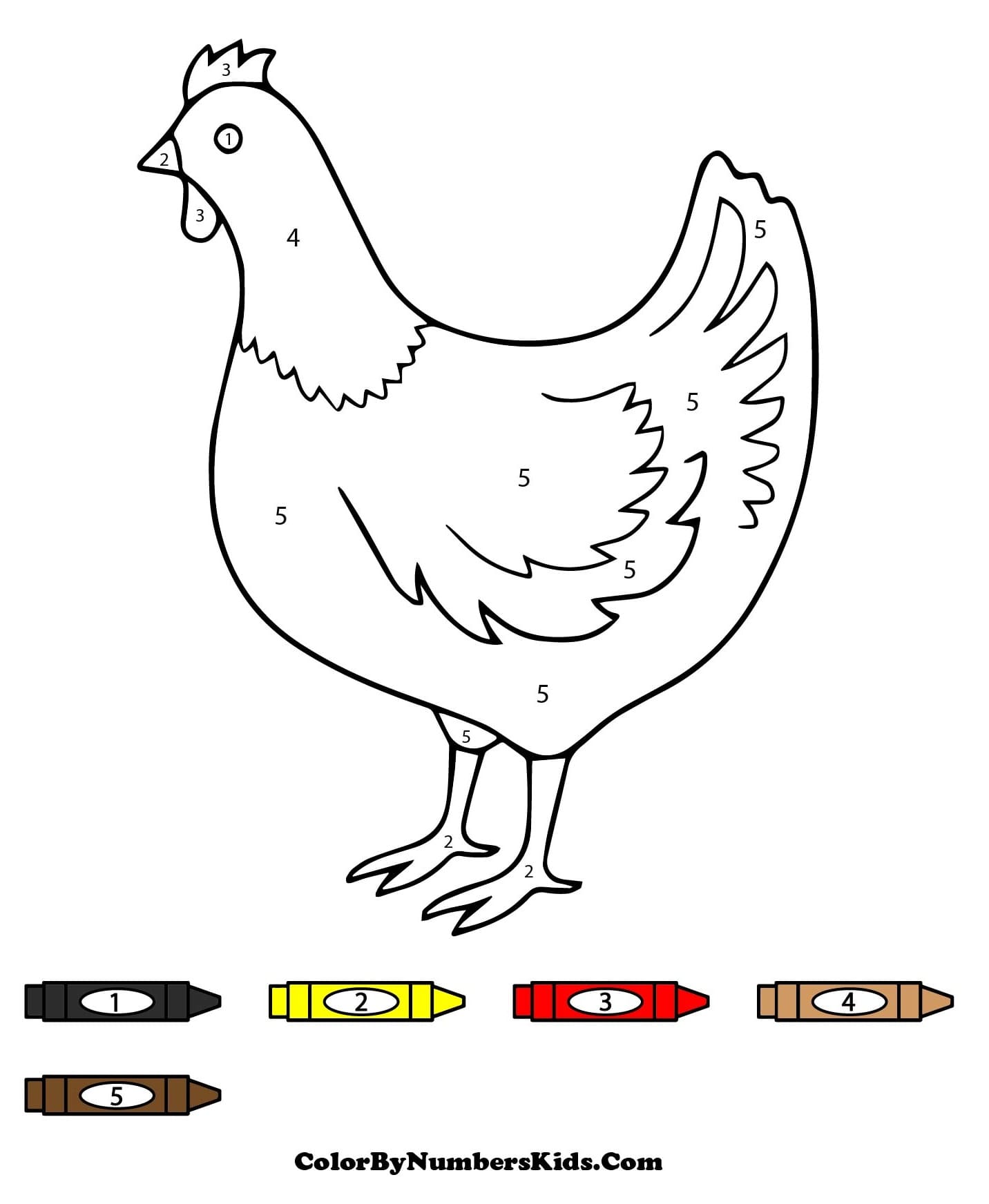 Easy Chicken Color By Number