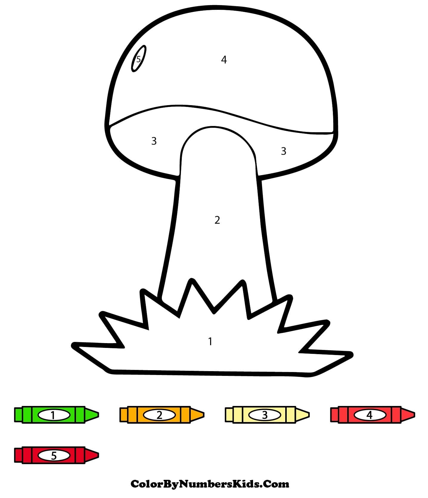 Easy Mushroom Color By Number
