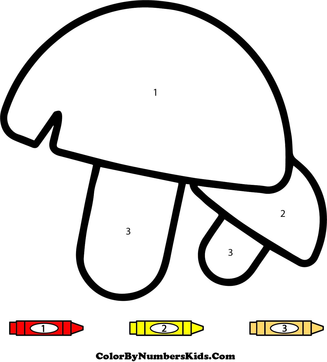 Easy Mushrooms Color By Number