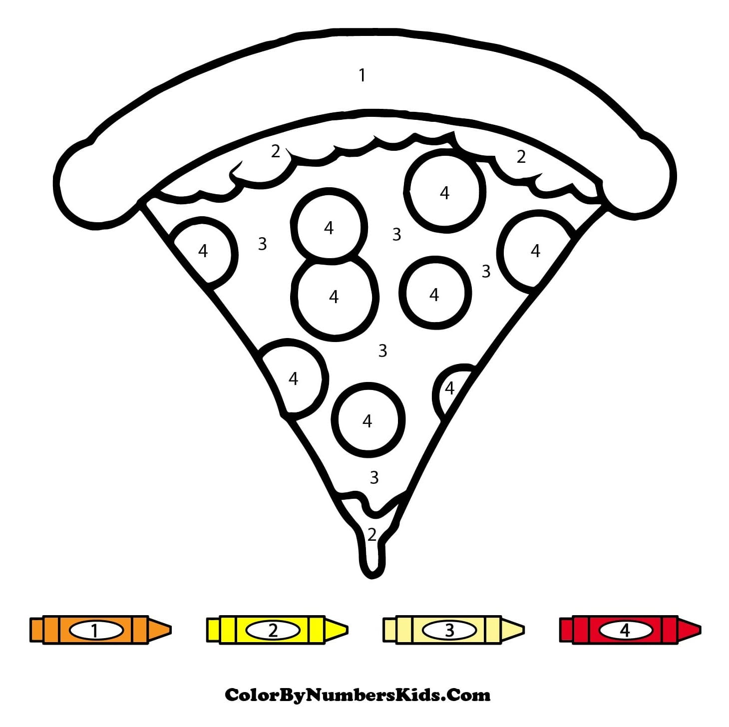 Easy Pizza Color By Number