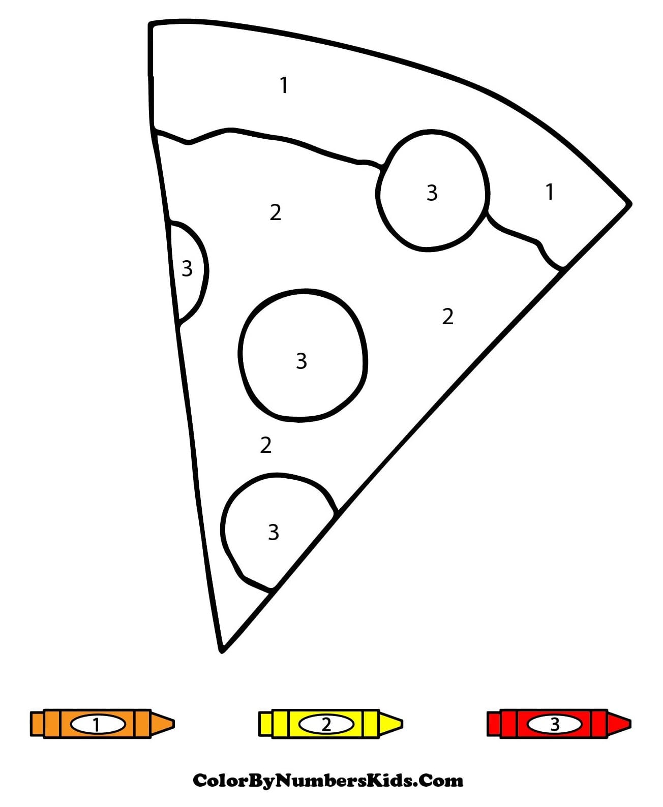 Easy Pizza Slice Color By Number