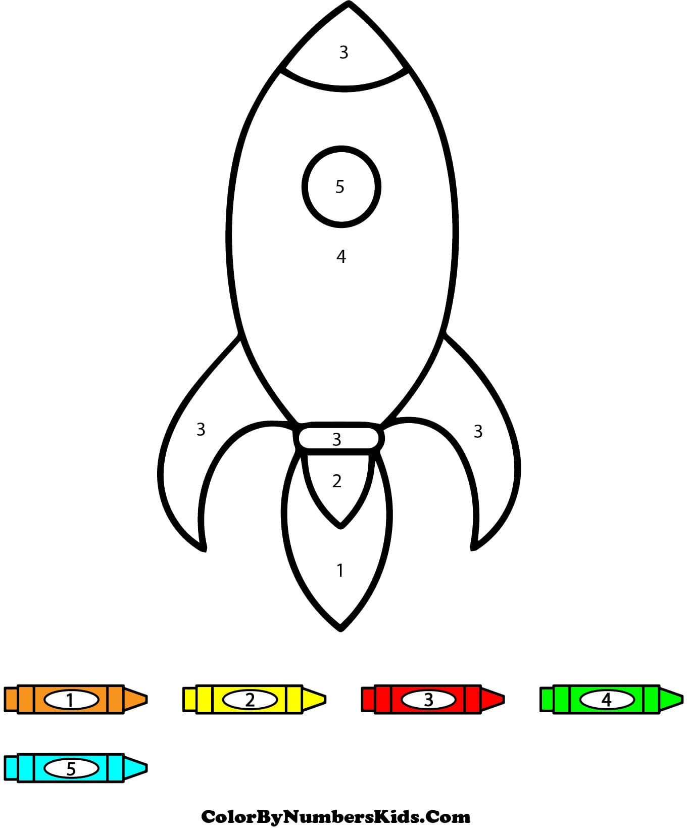 Easy Rocket Color By Number
