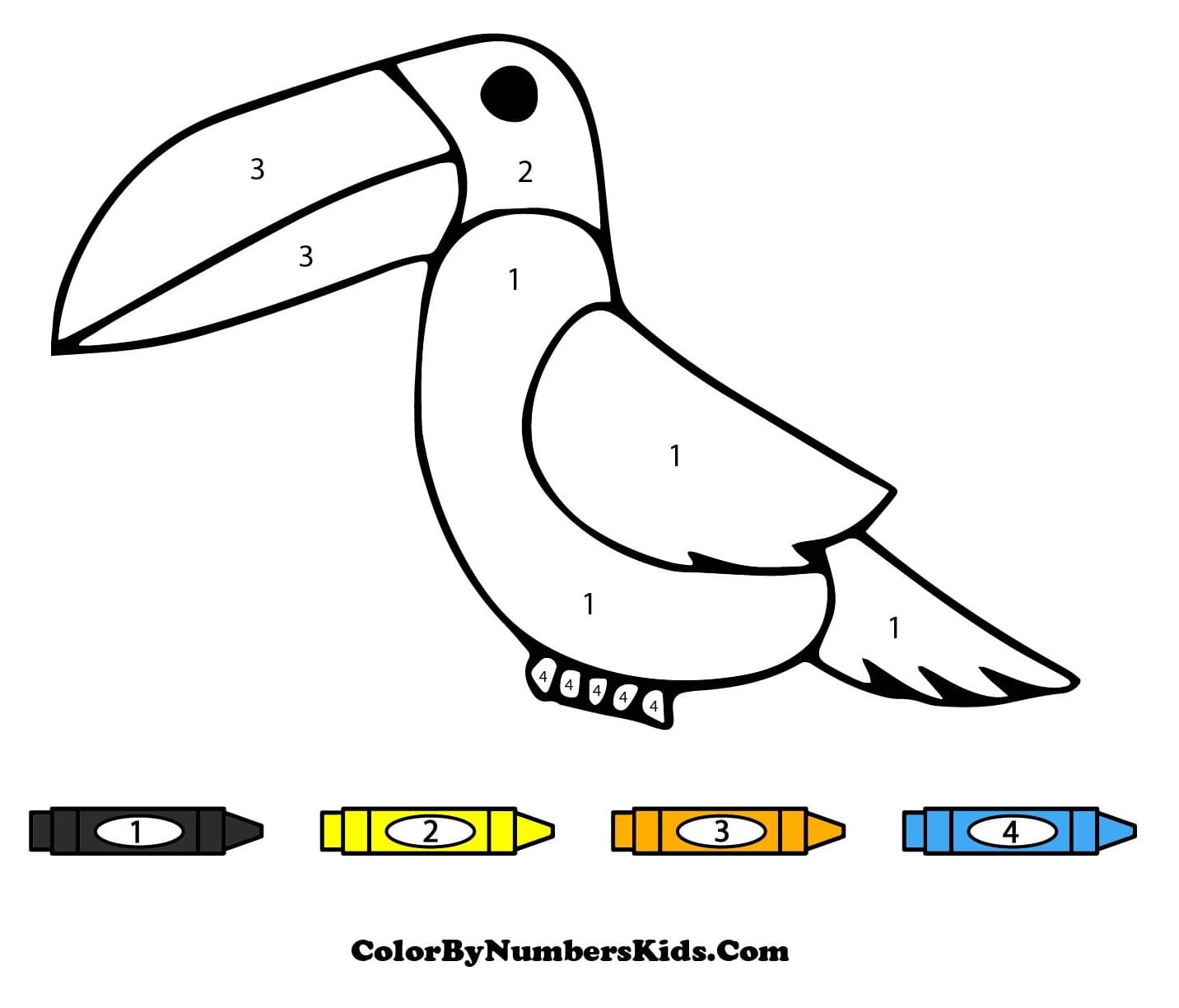 Easy Toucan Color By Number