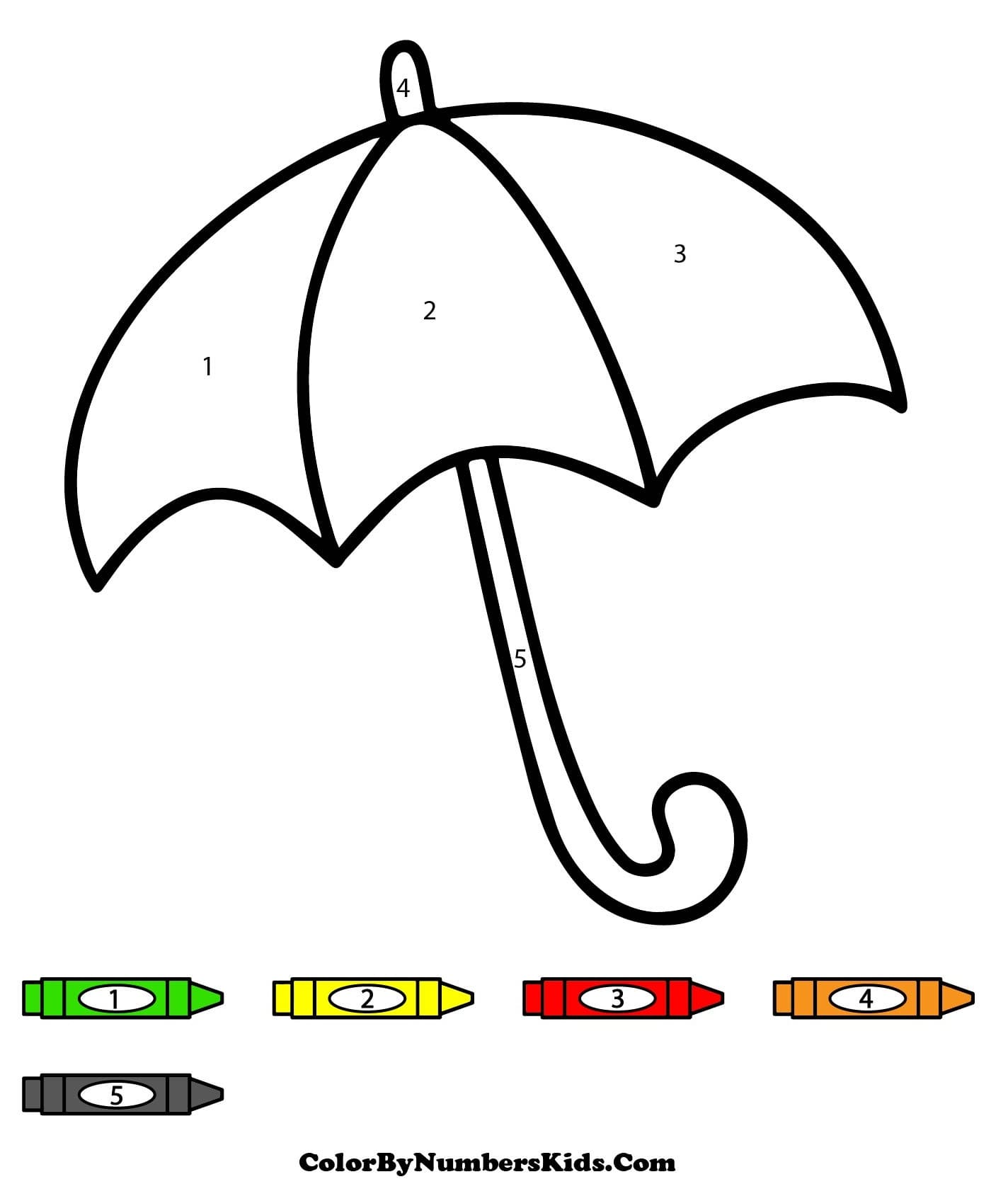 Easy Umbrella Color By Number