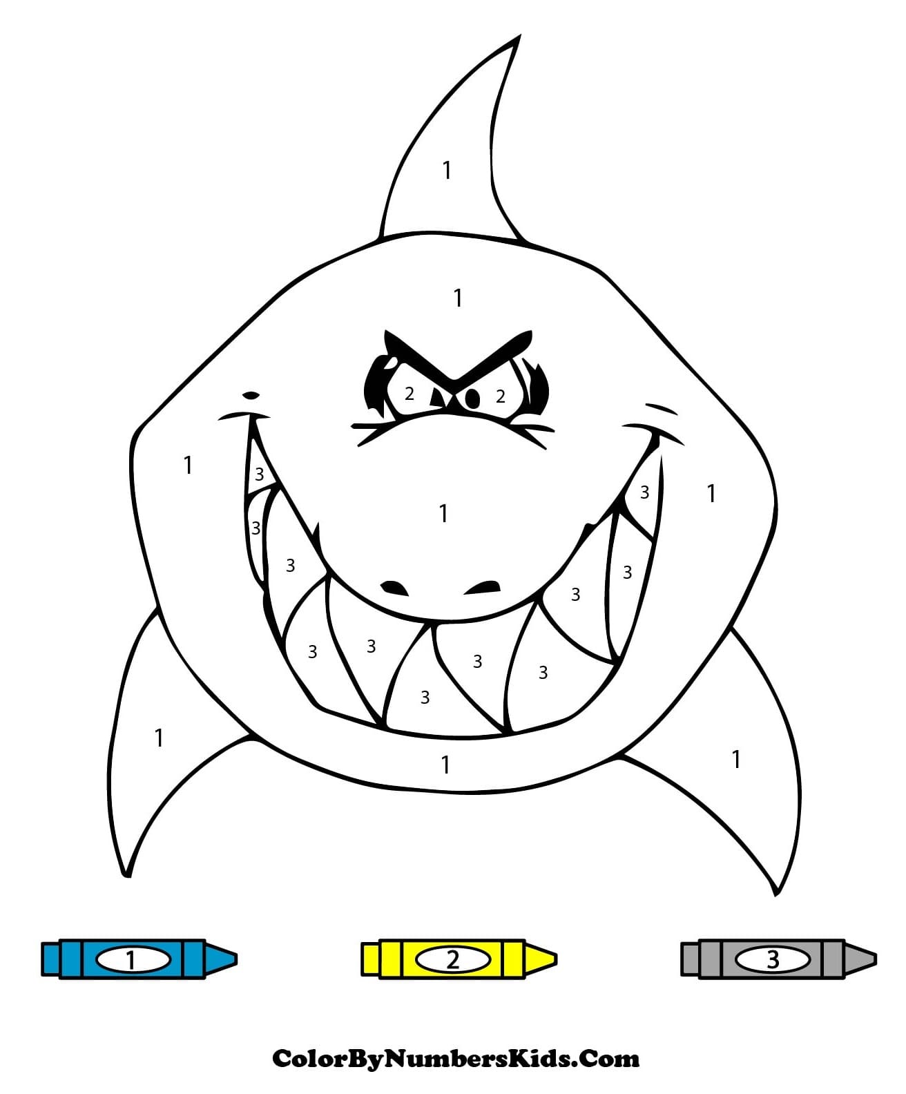 Evil Shark Color By Number