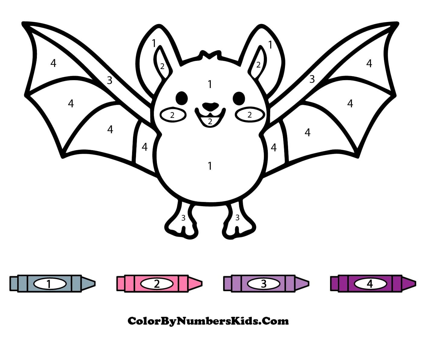 Flying Bat Color By Number