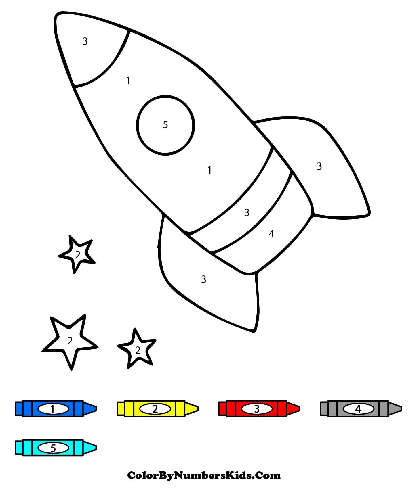 Flying Rocket Color By Number