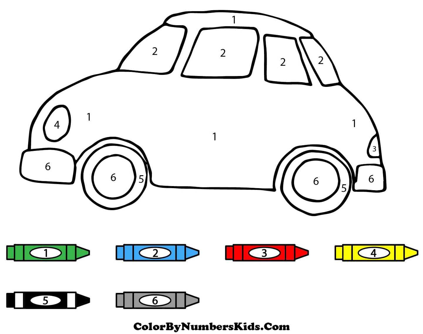 Free Car Color By Number