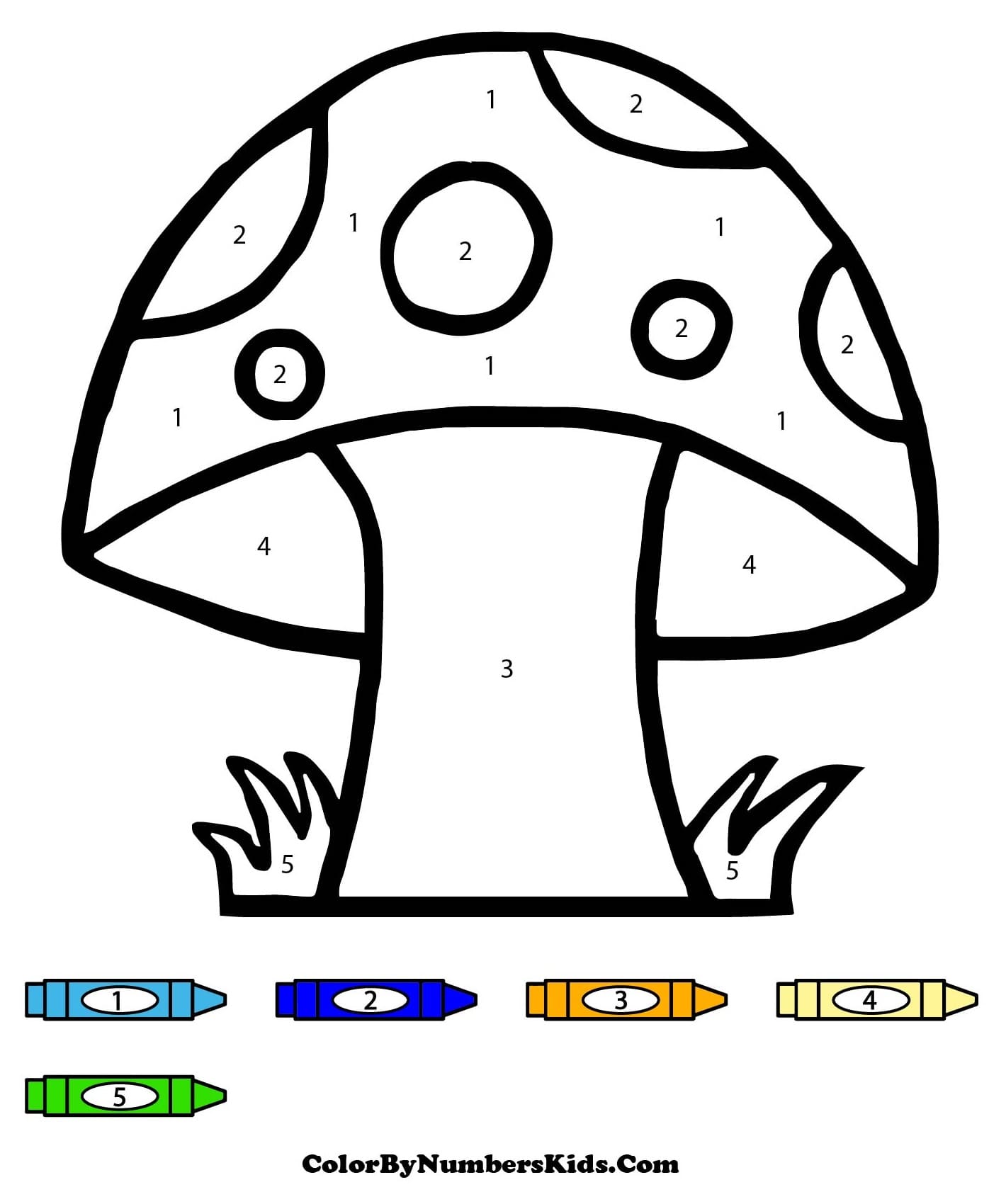 Free Mushroom Color By Number