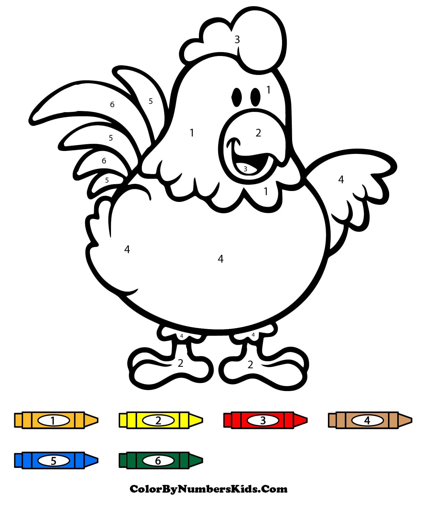 Friendly Chicken Color By Number