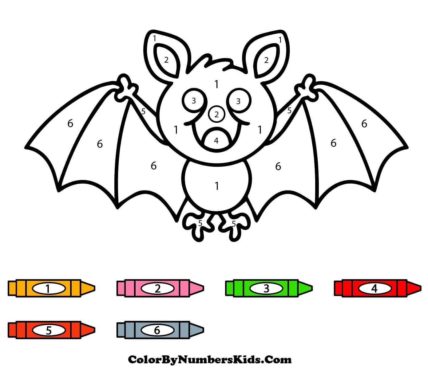 Fun Bat Color By Number