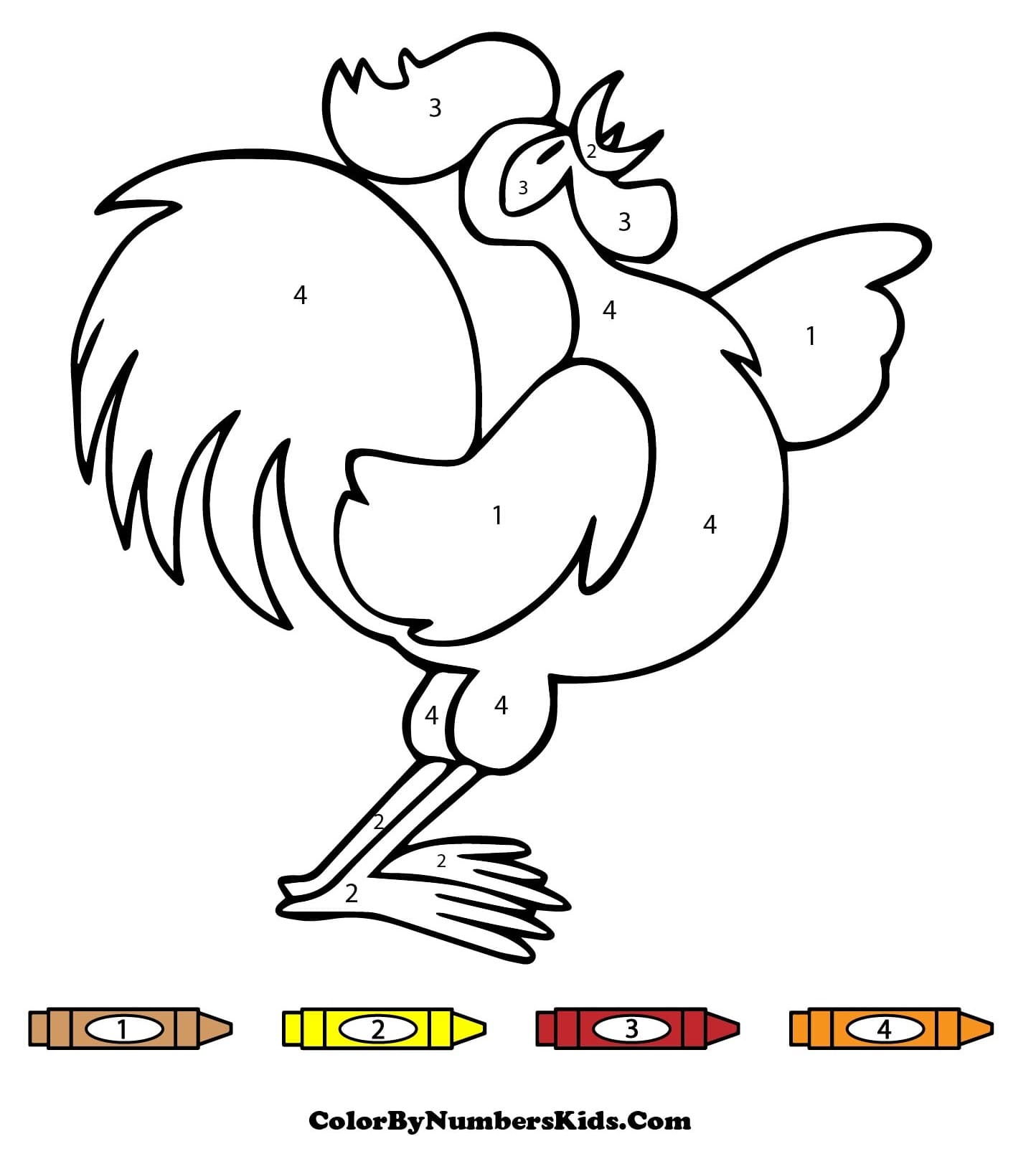 Fun Chicken Color By Number