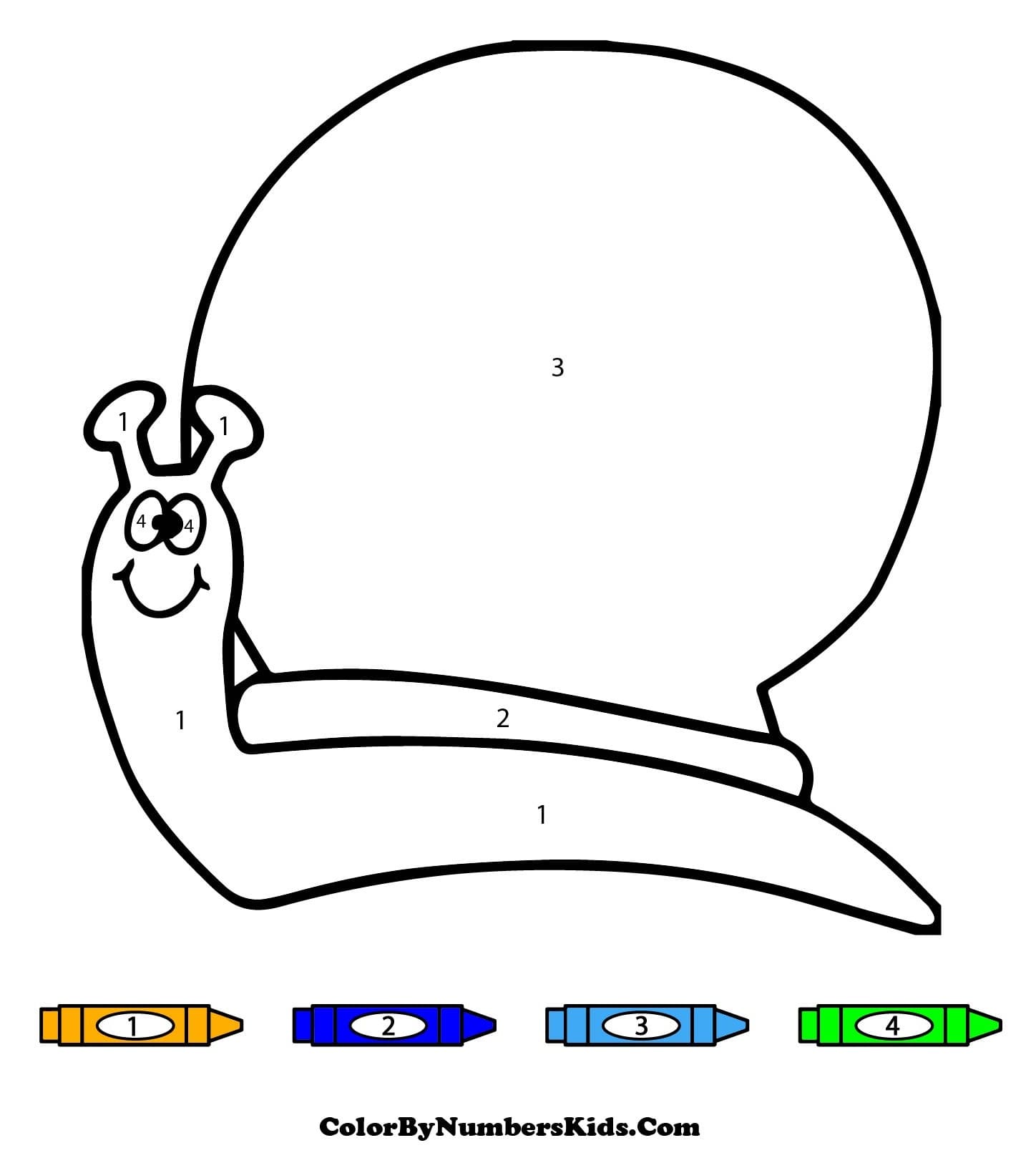 Fun Snail Color By Number