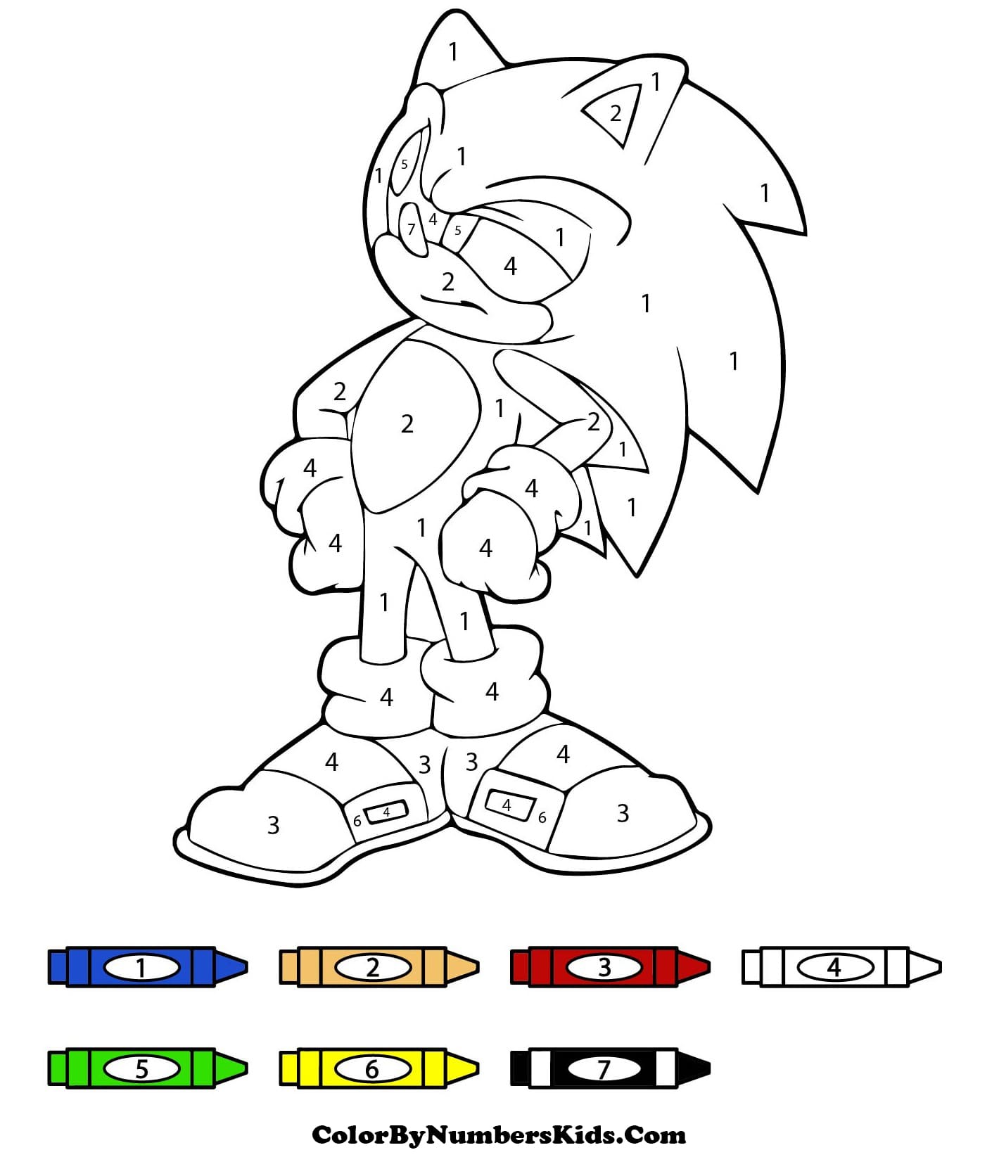 Fun Sonic Color By Number