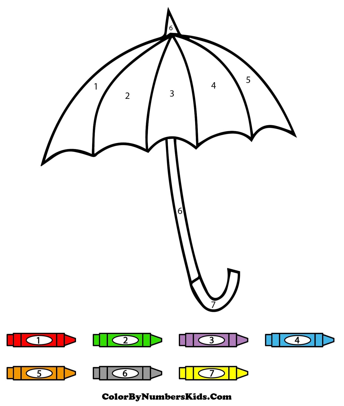 Fun Umbrella Color By Number
