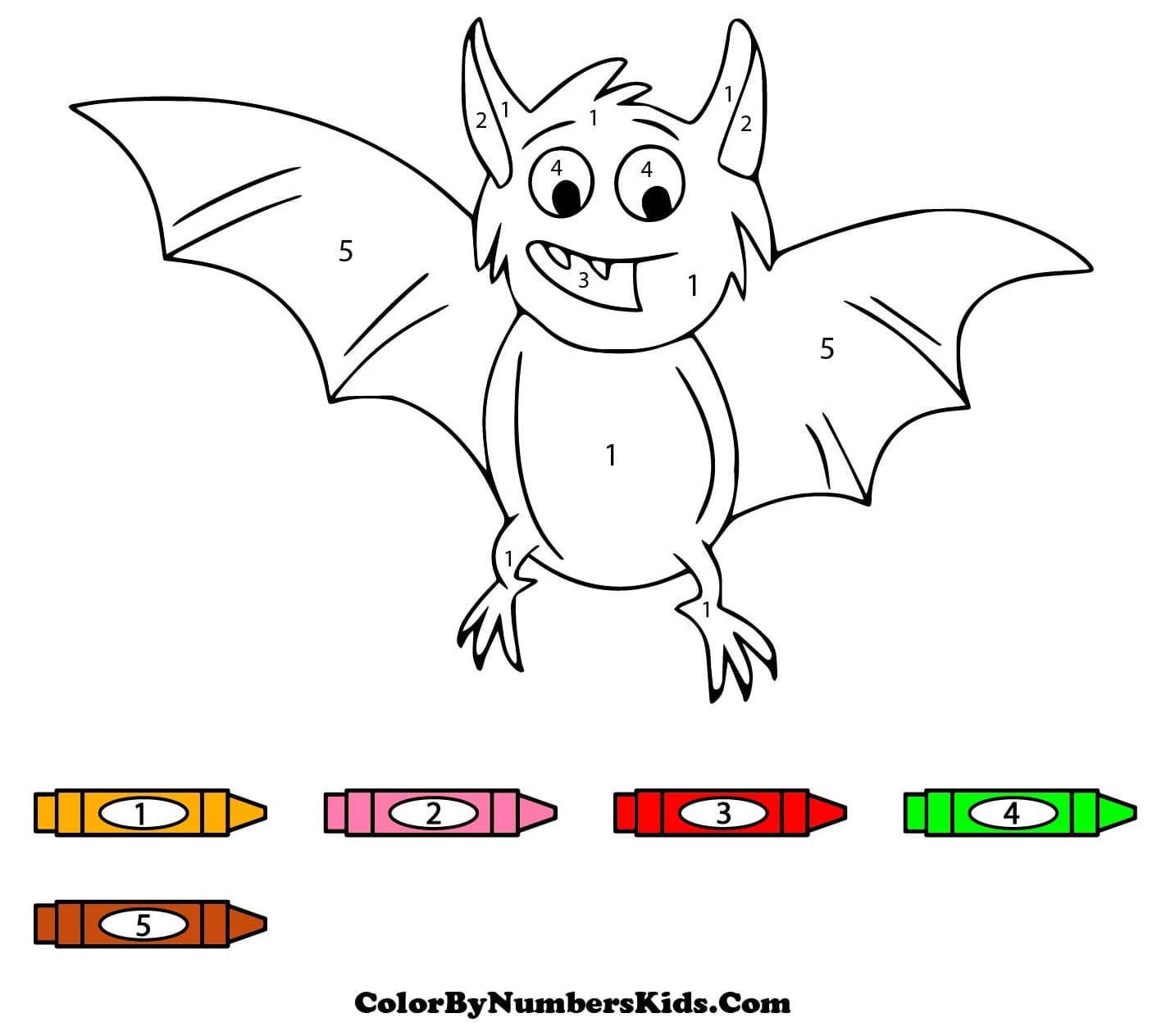 Funny Bat Color By Number