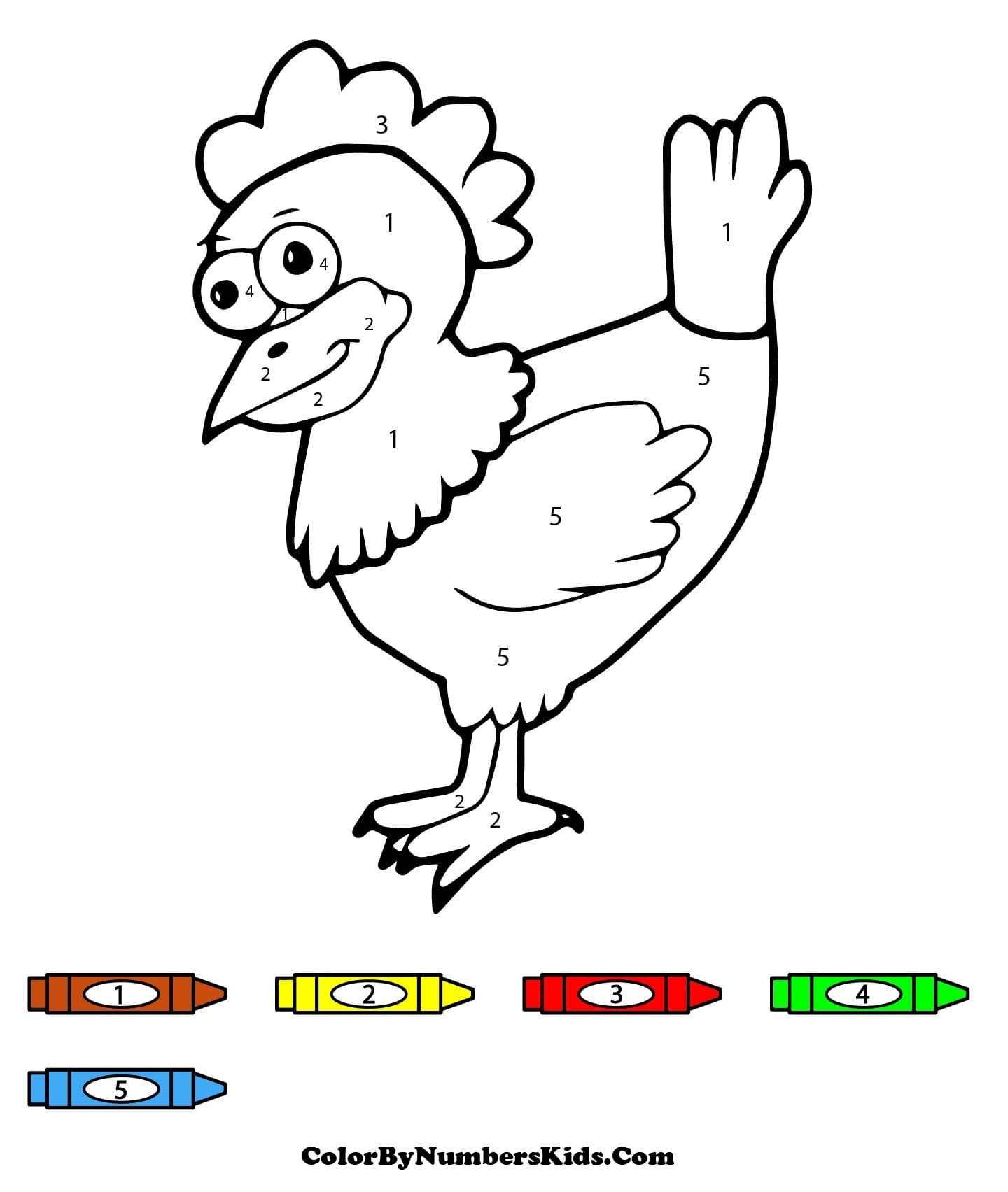 Funny Chicken Color By Number