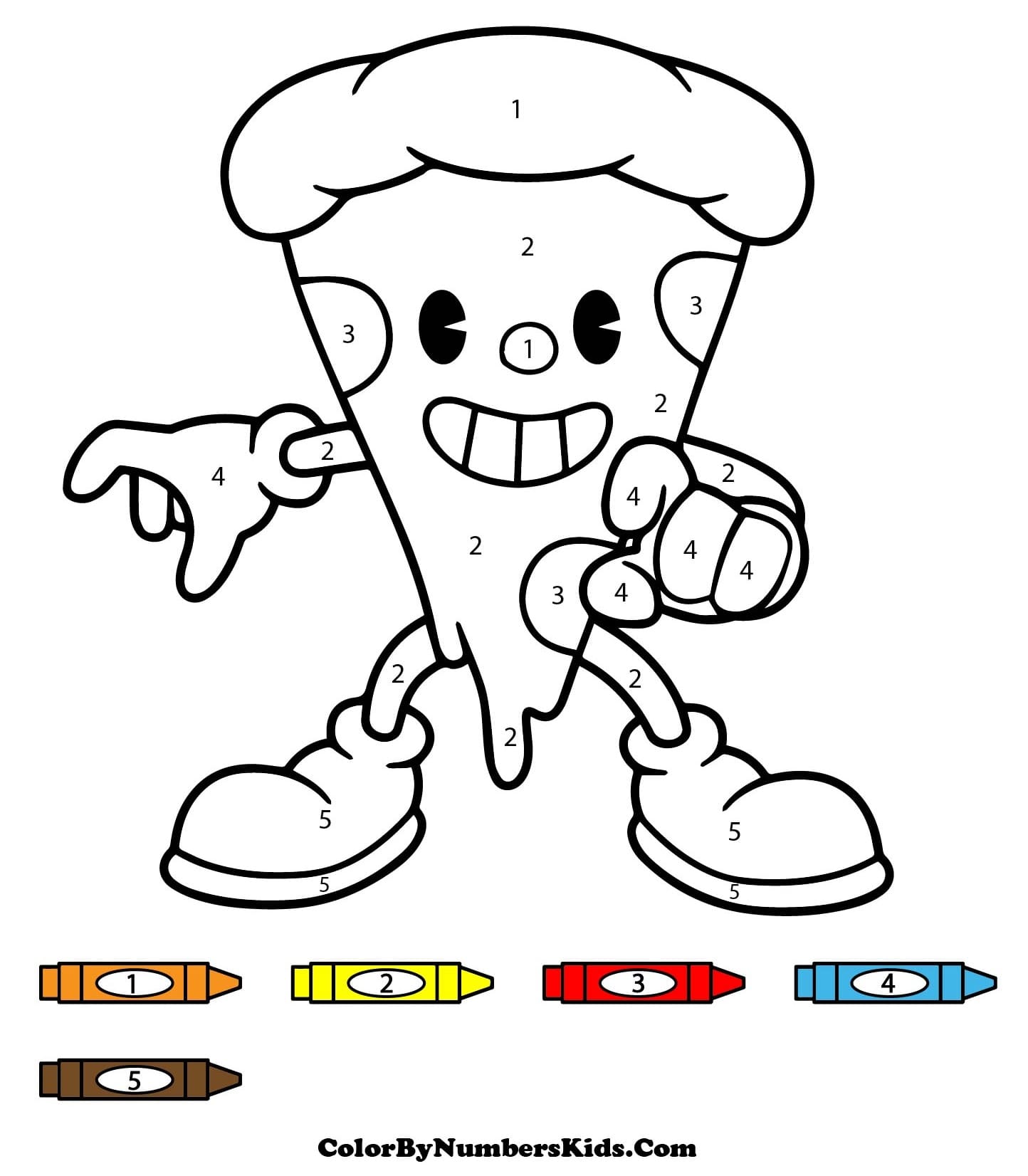 Funny Pizza Color By Number