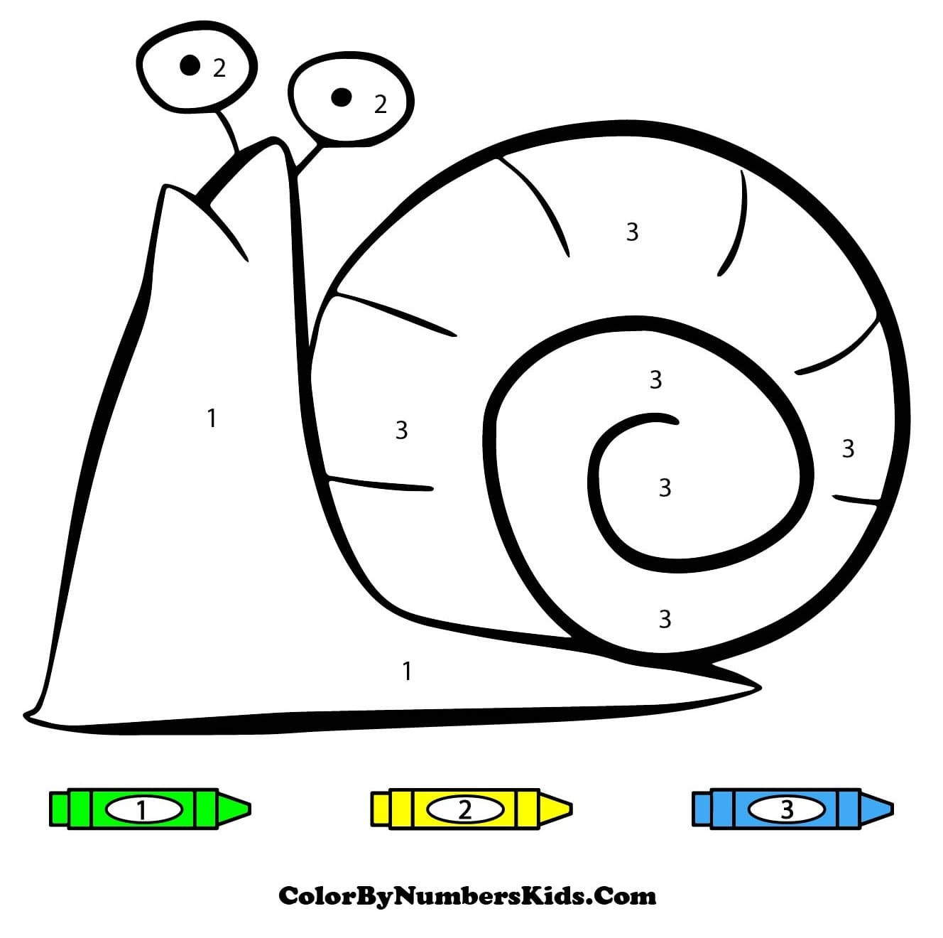 Funny Snail Color By Number