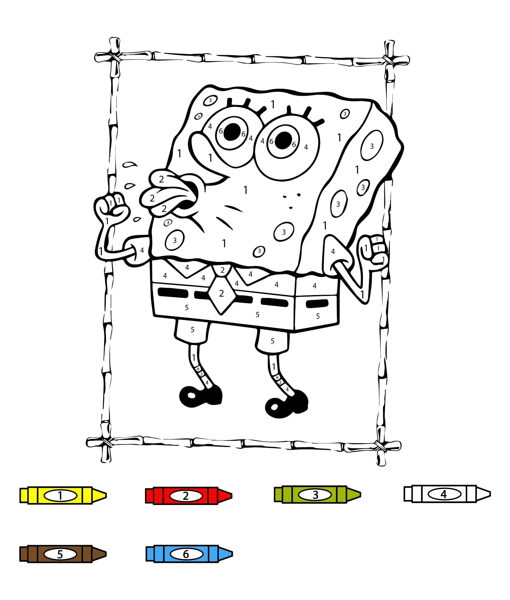 Funny Spongebob Color by Number