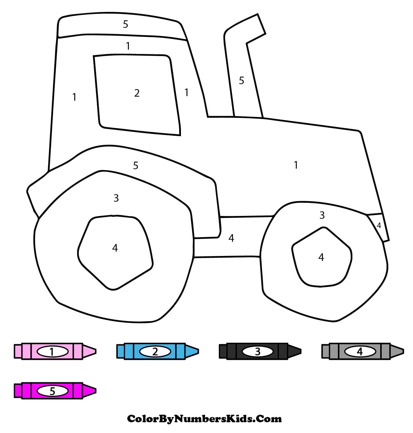 Funny Tractor Color By Number