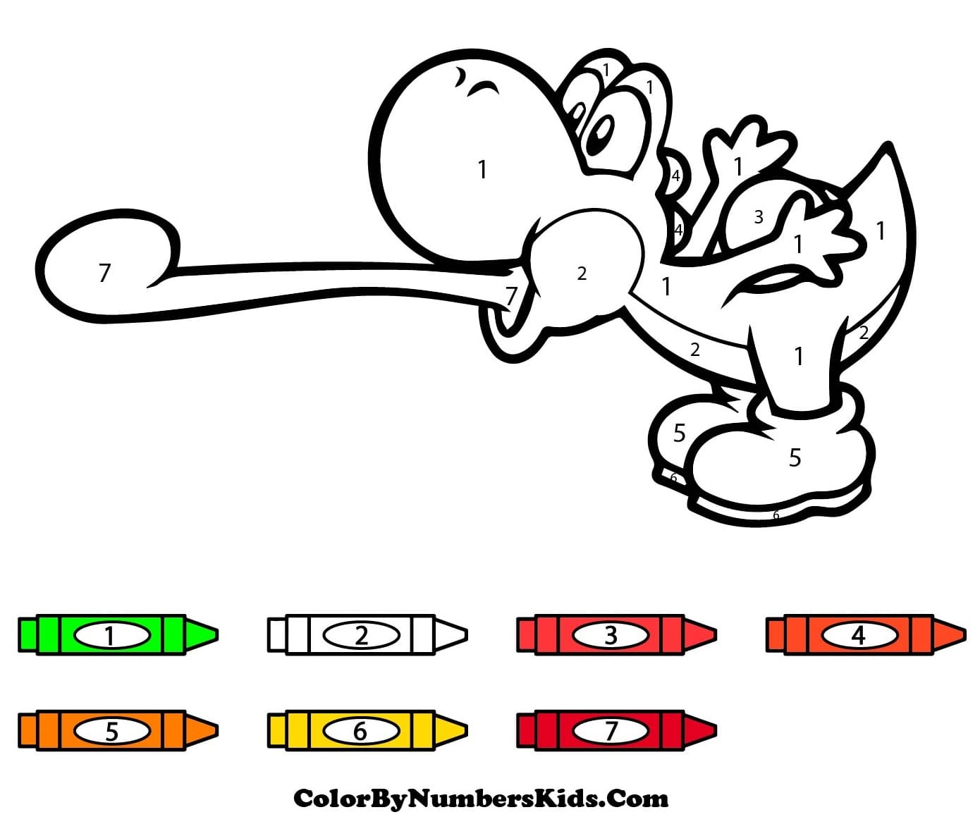Funny Yoshi Color By Number
