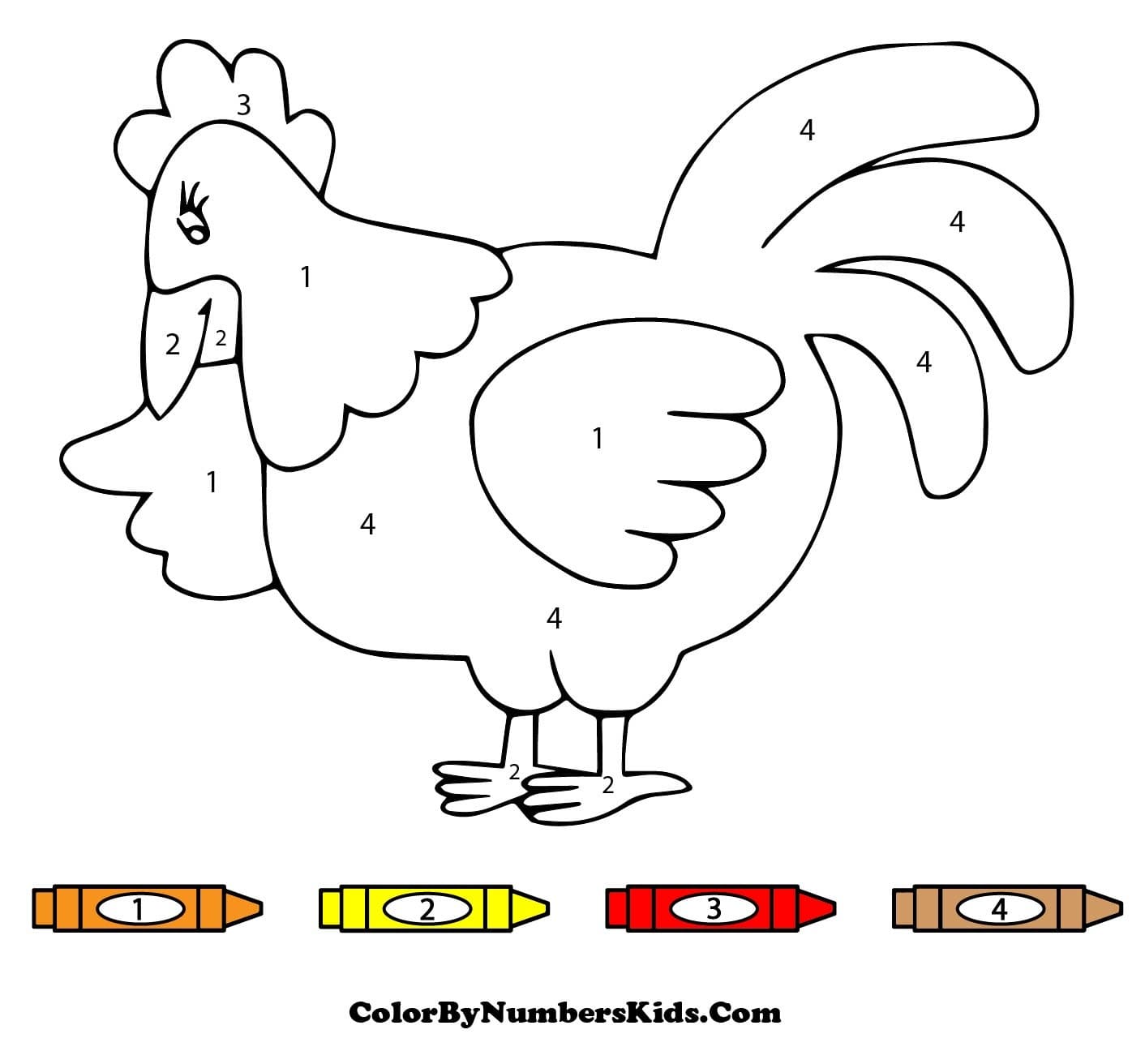 Happy Chicken Color By Number