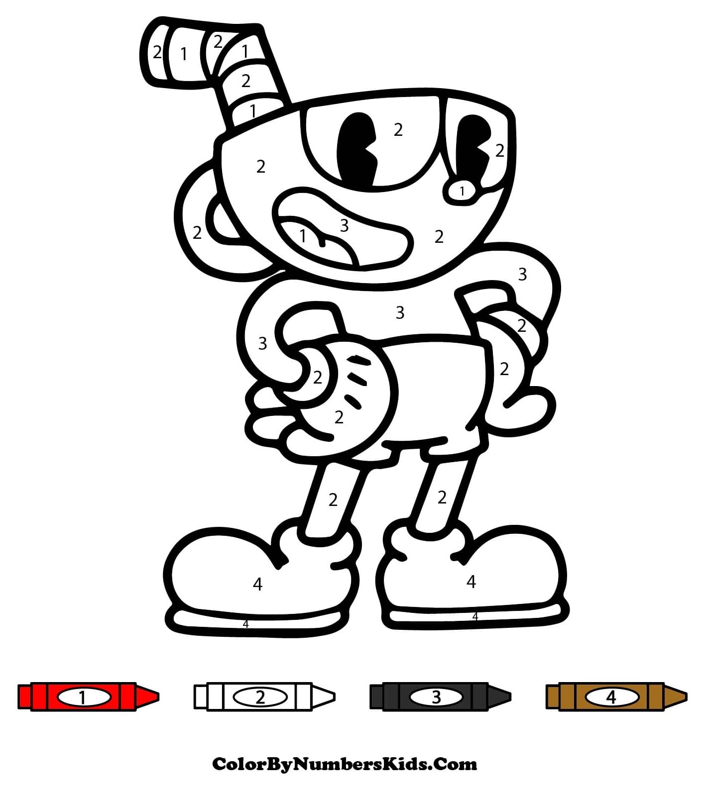 Happy Cuphead Color By Number