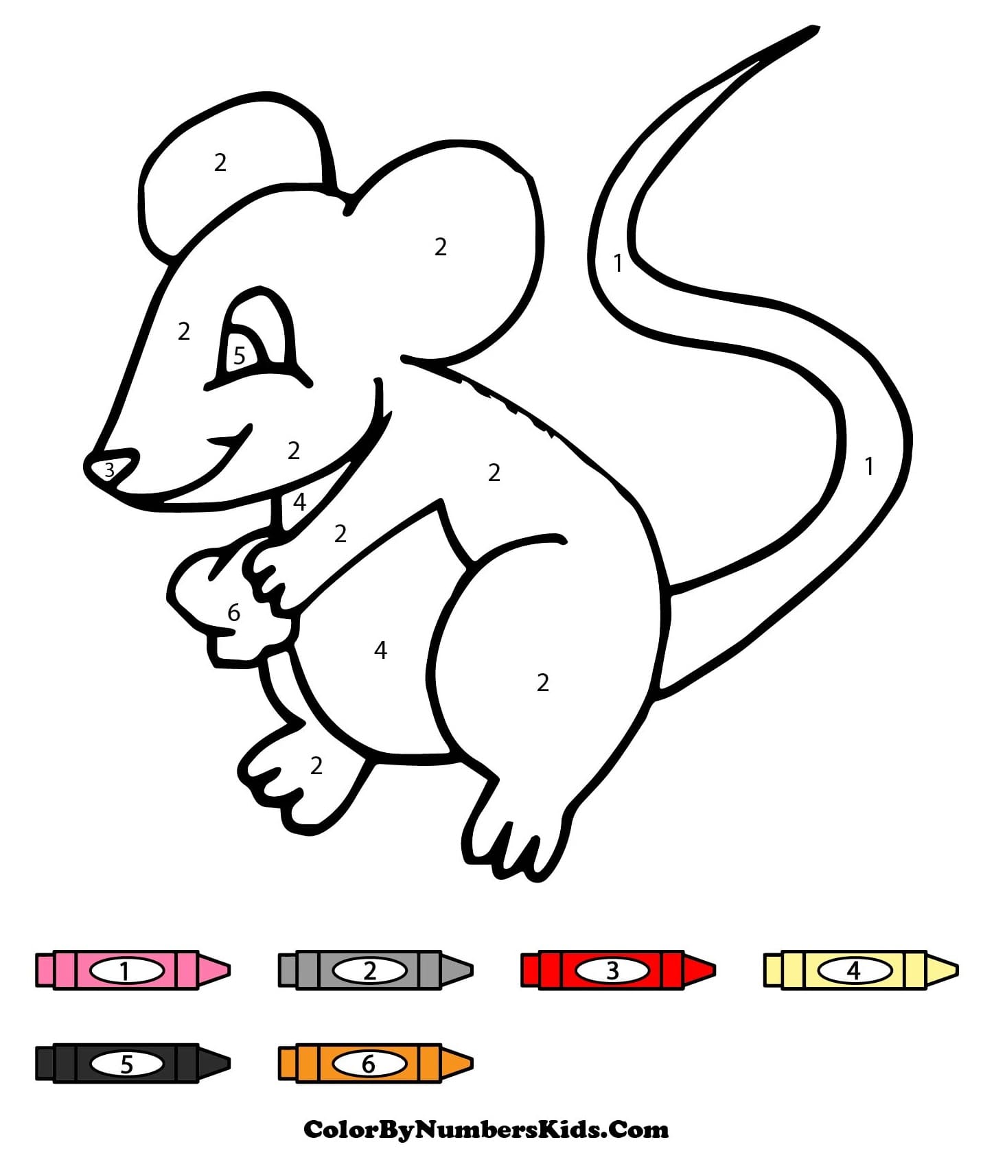 Happy Mouse Color By Number