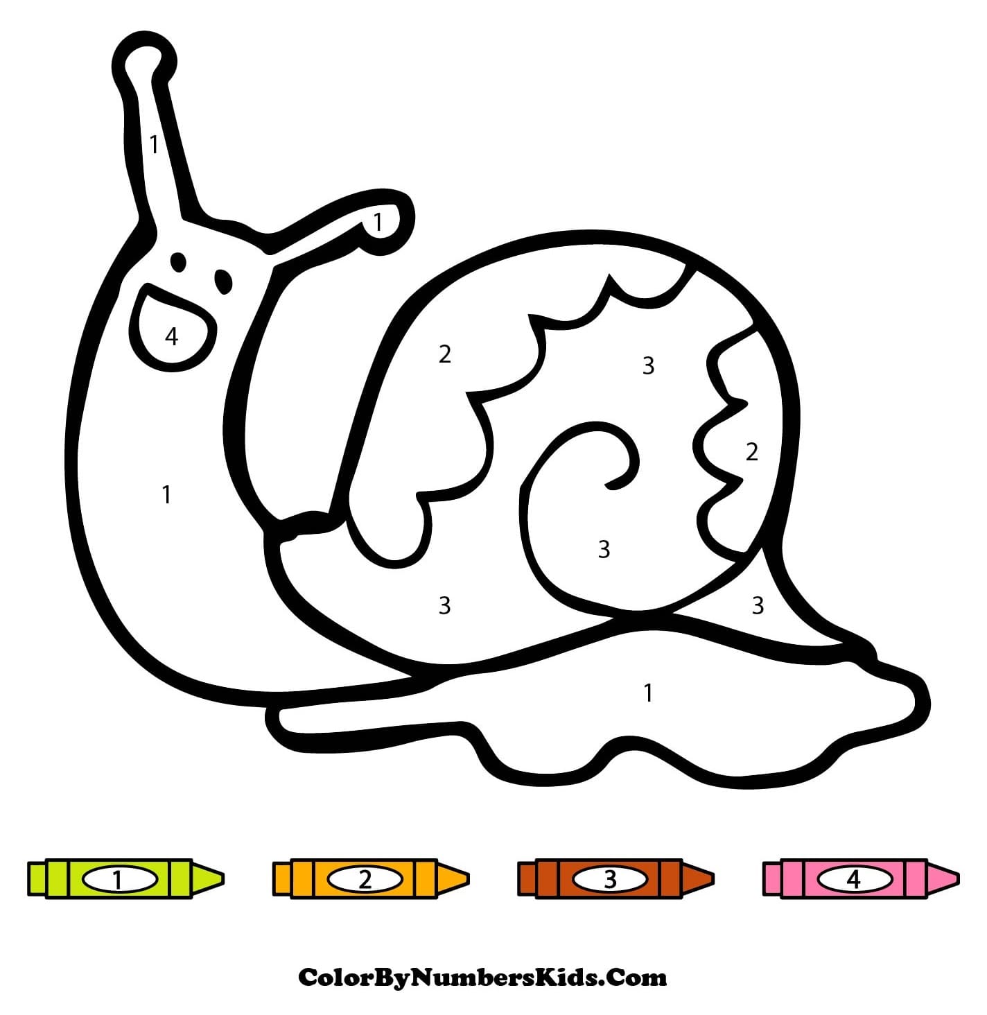 Happy Snail Color By Number
