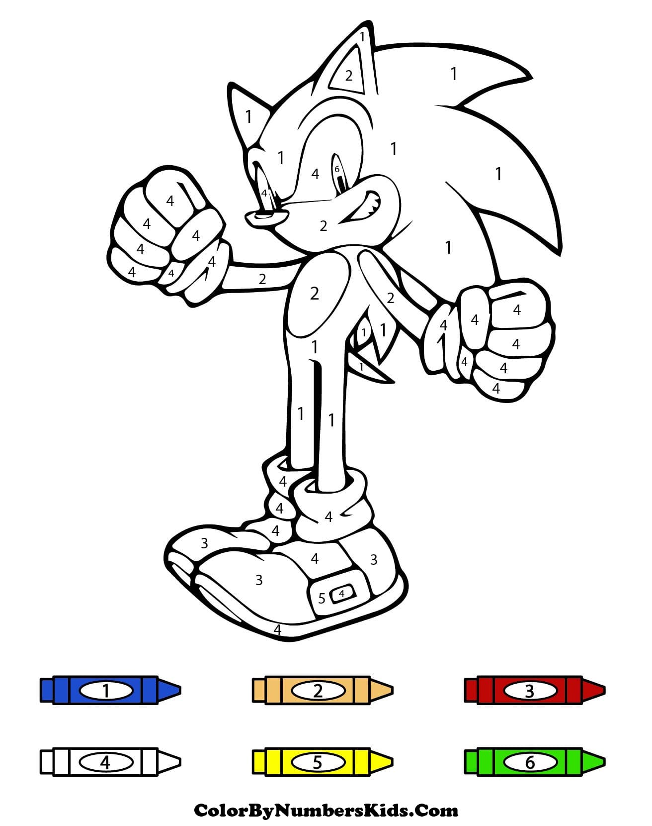 Happy Sonic Color By Number