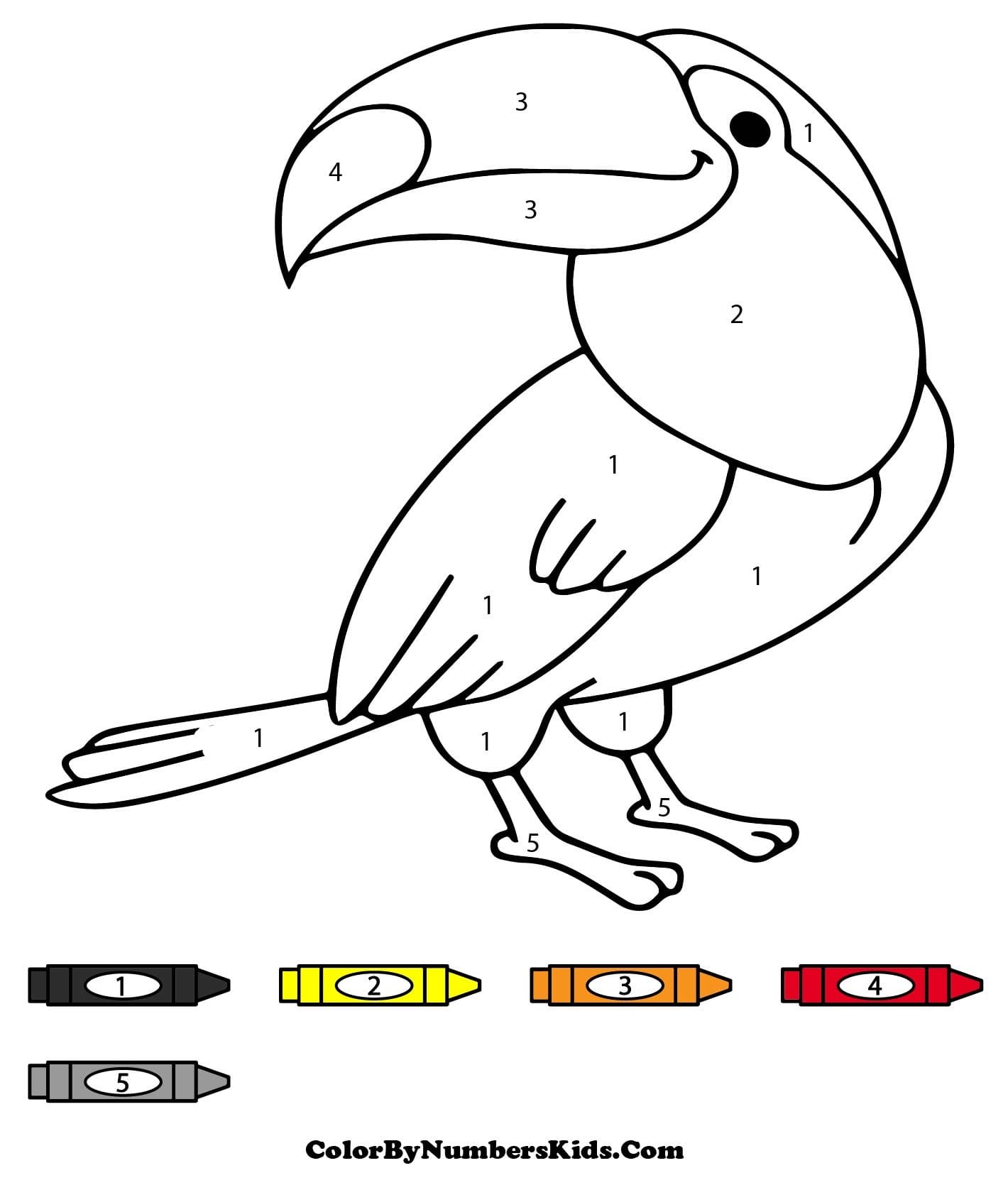 Happy Toucan Color By Number