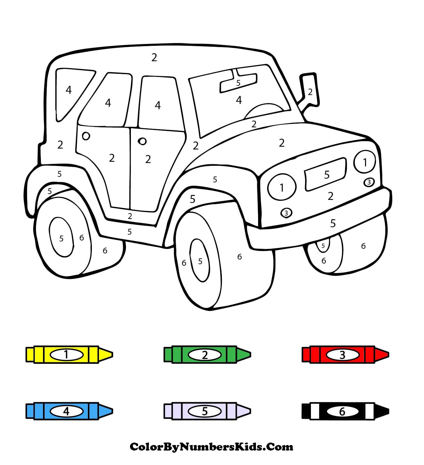 Jeep Car Color By Number