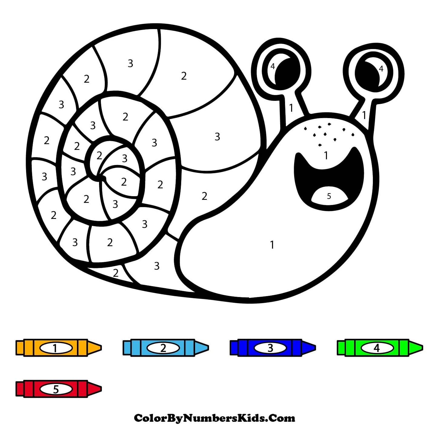 Joyful Snail Color By Number