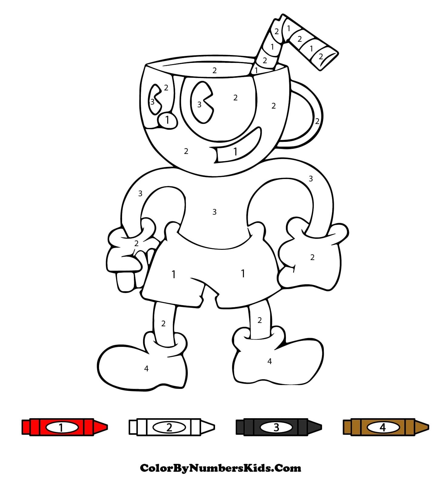 Little Cuphead Color By Number
