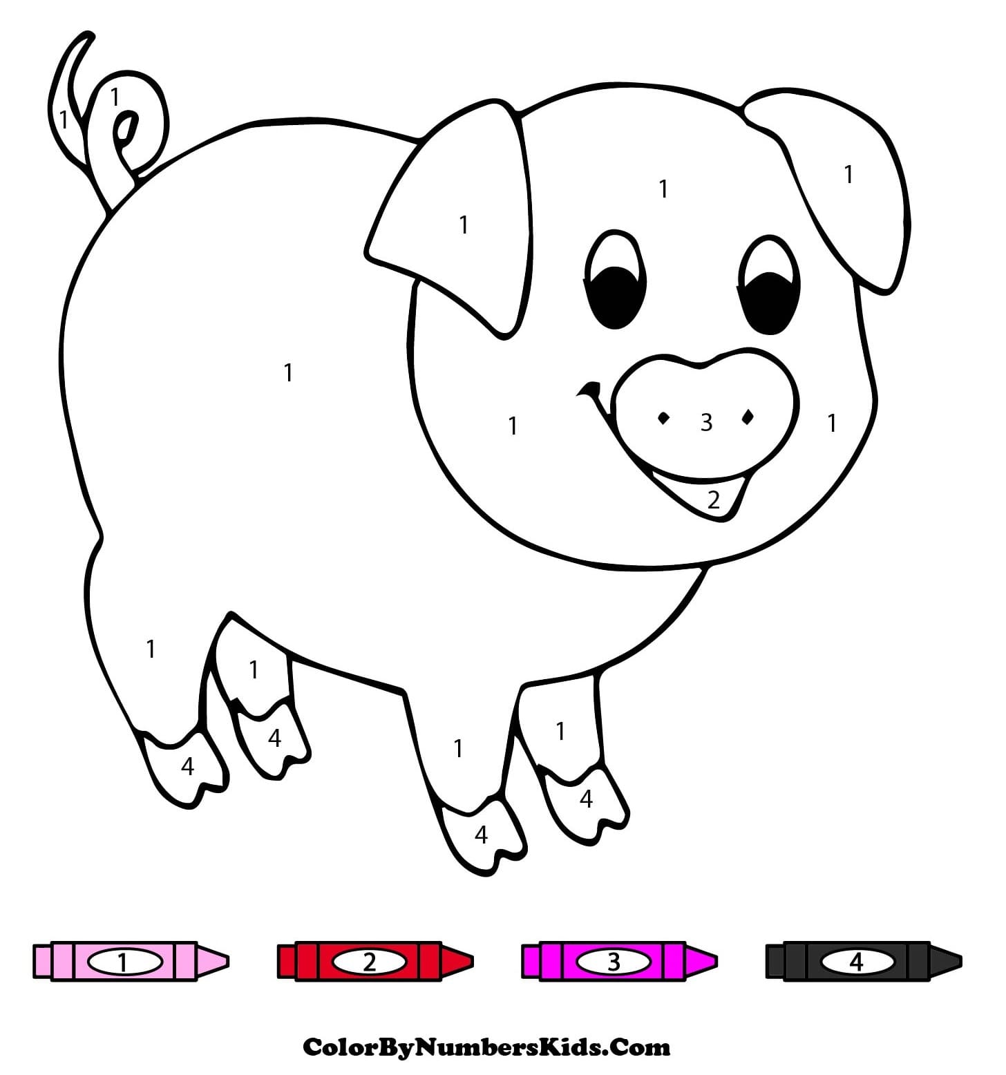 Little Pig Color By Number