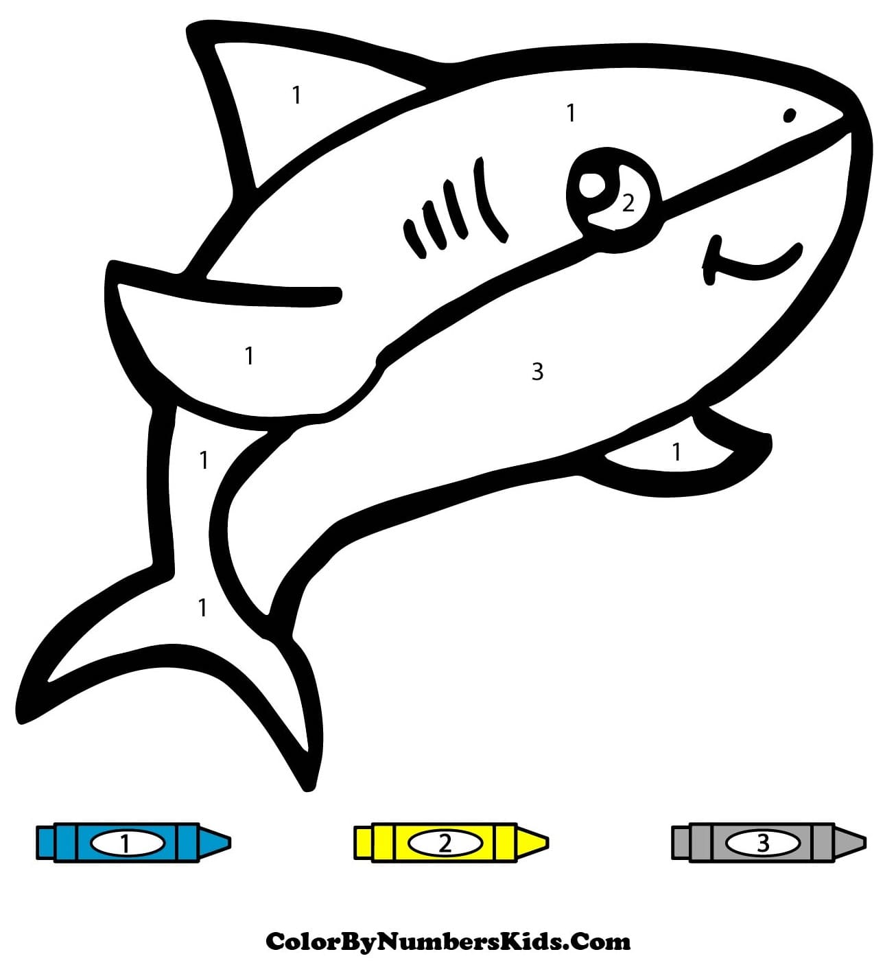 Little Shark Color By Number